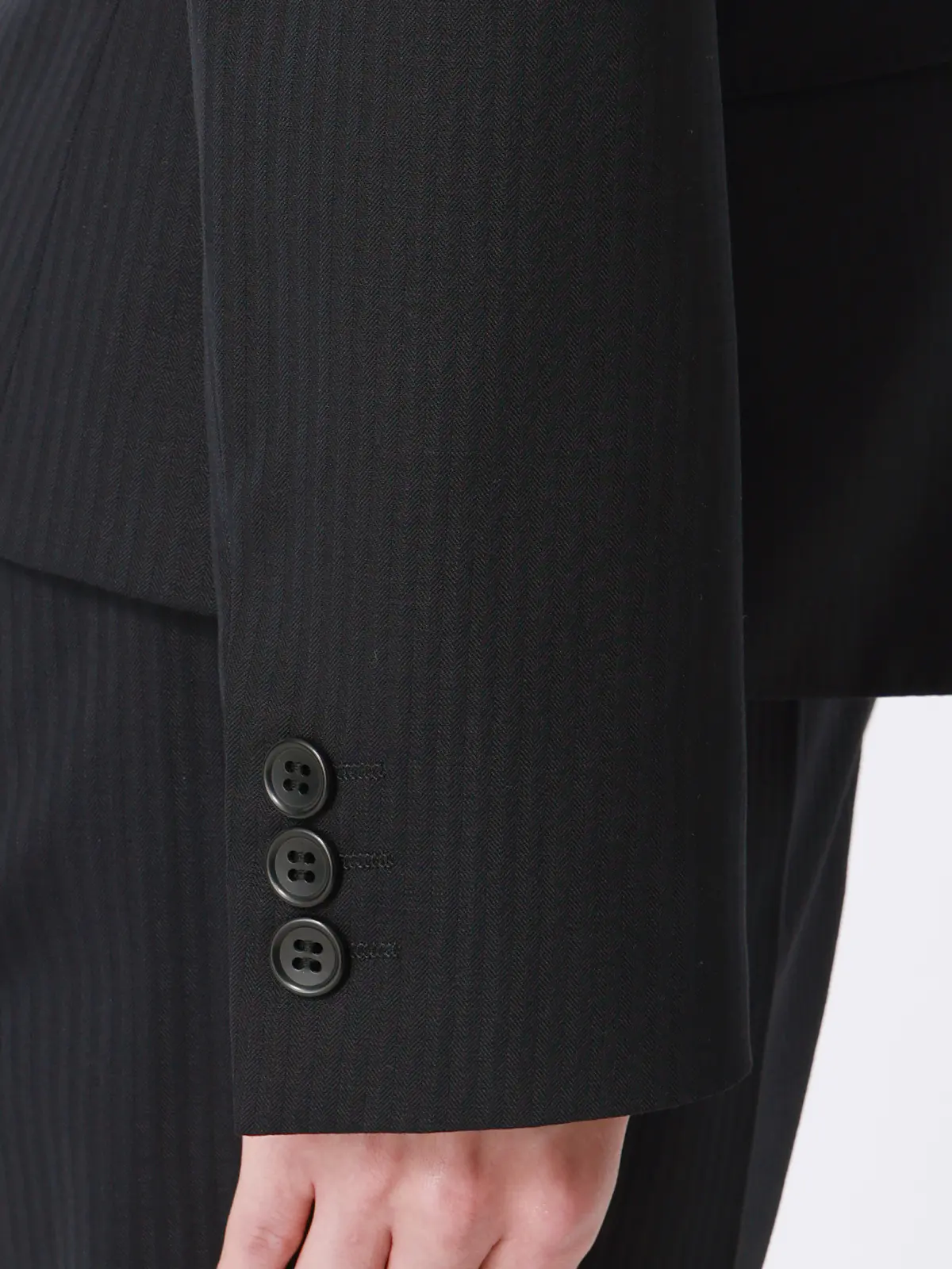 ジャケット／ウォッシャブル／ストレッチ／ウールブレンド／シャドーストライプ ネイビー 34(5号）