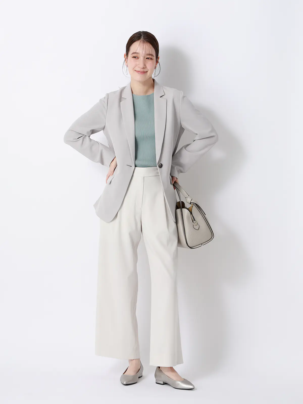 みんなのスーツ／ジャケット／ウォッシャブル／PRESTIGE TECHNOLOGY ライトグレー L