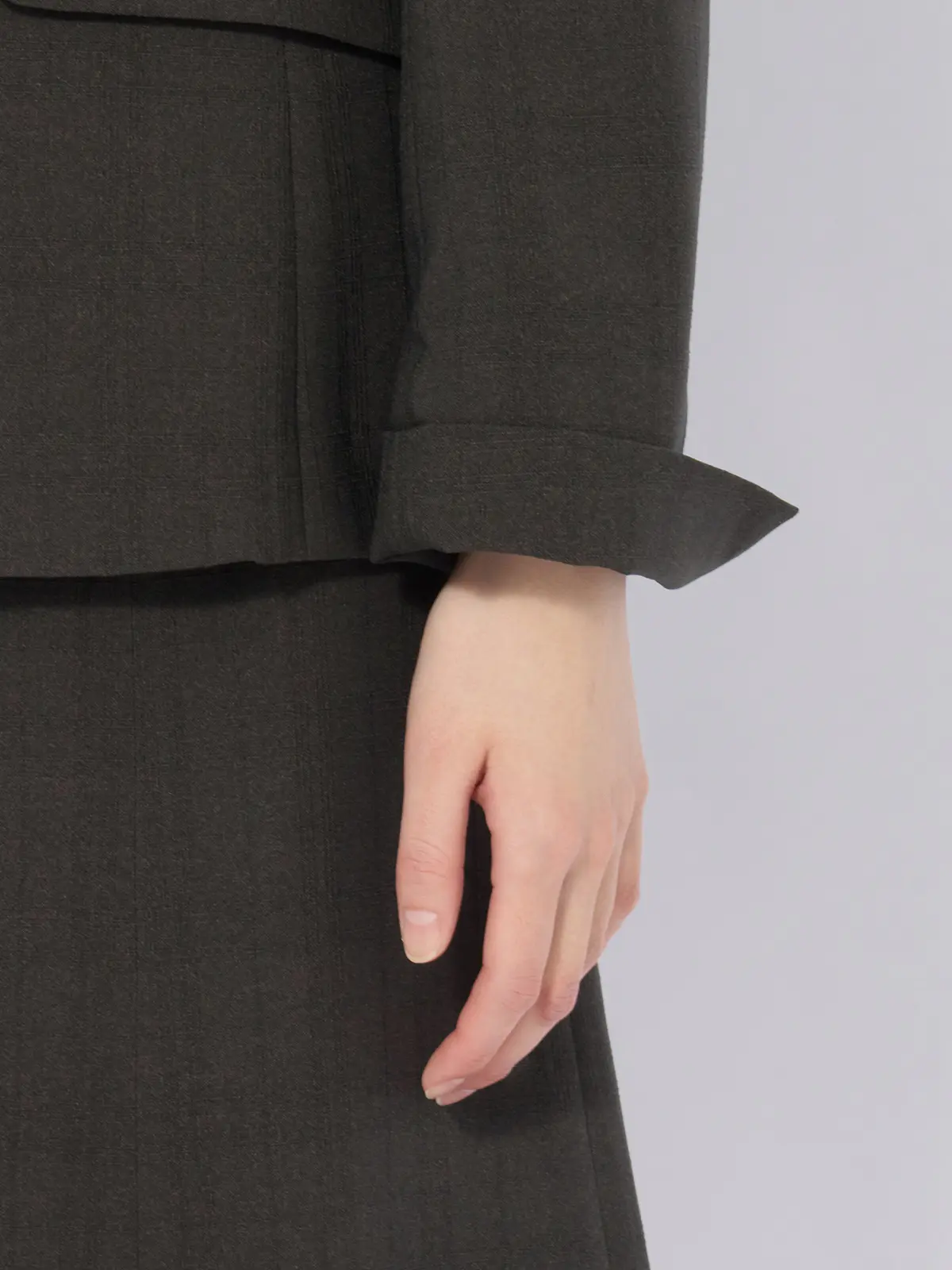 ジャケット／ウォッシャブル／ストレッチ／ポリエステル／シャドーチェック グレー 36(7号）