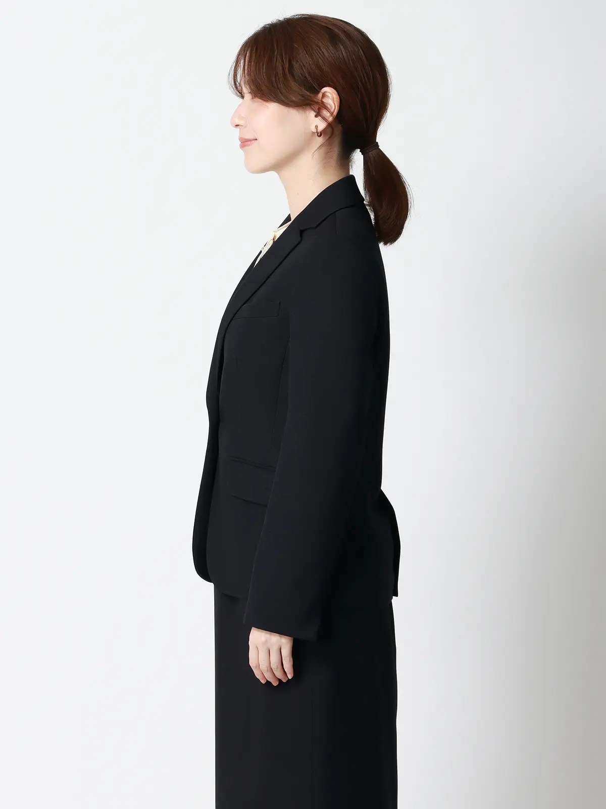 ジャケット／ウォッシャブル／ストレッチ／ウールライクポリエステル／無地 パープル 36(7号）