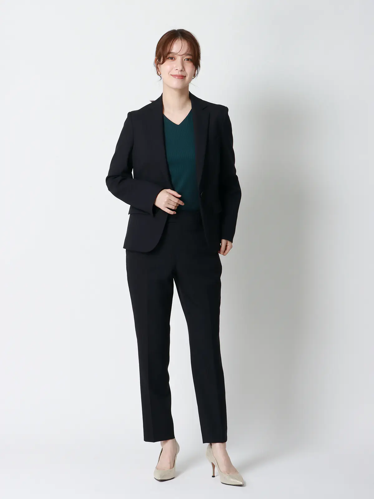 ジャケット／ウォッシャブル／ストレッチ／ウールライクポリエステル／無地 パープル 36(7号）