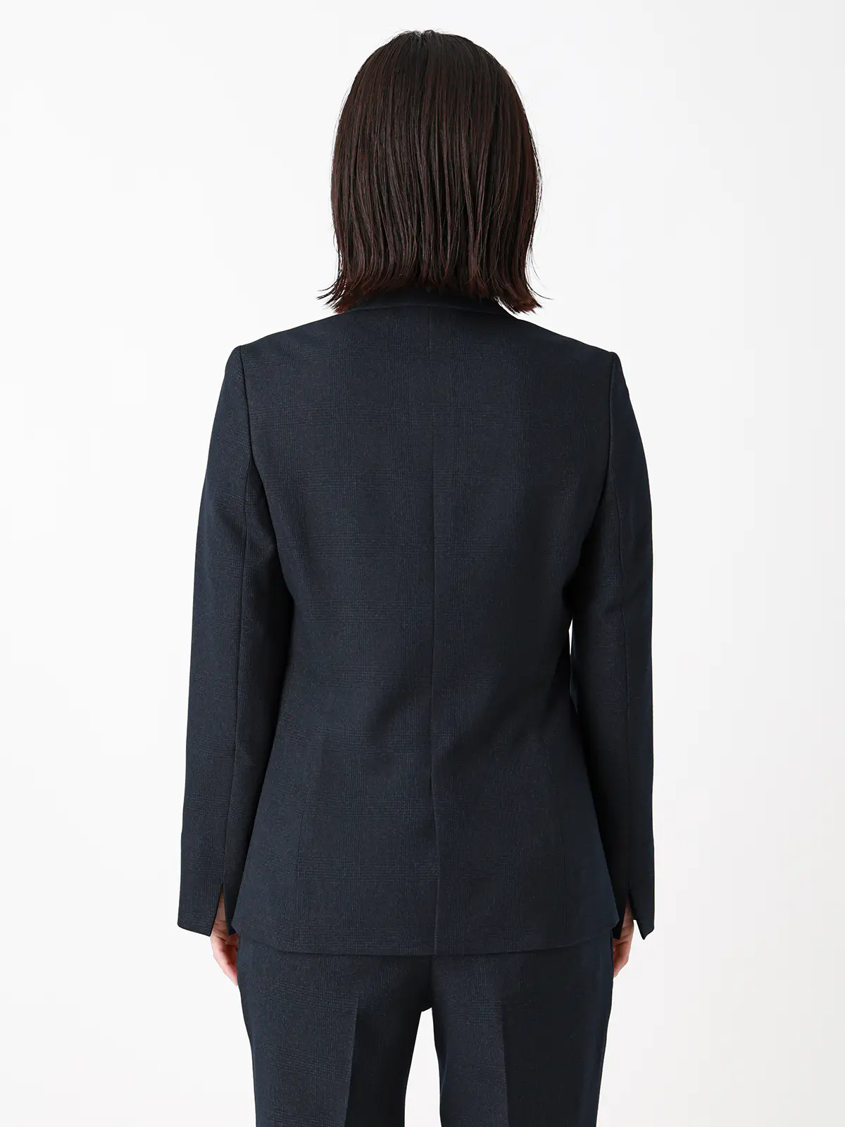 テーラードジャケット/ウォッシャブル/ストレッチ/グレンチェック/Suit Buffet ネイビー 36(7号)