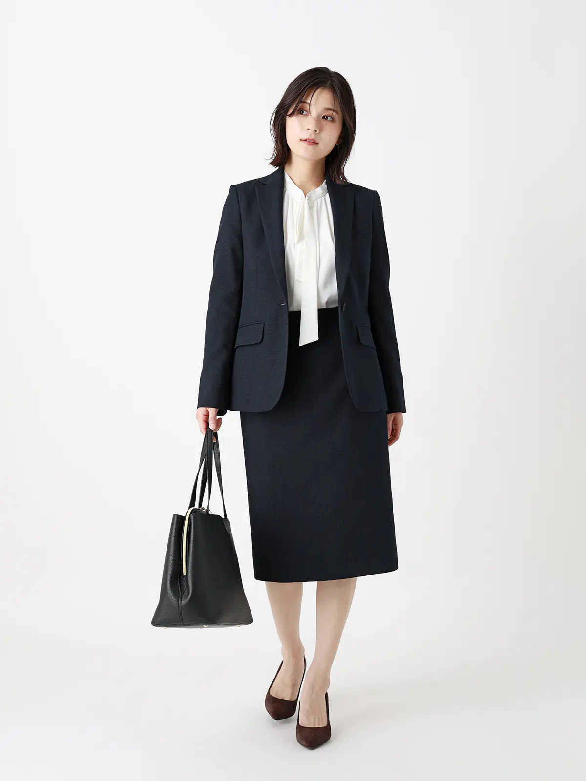テーラードジャケット/ウォッシャブル/ストレッチ/グレンチェック/Suit Buffet ネイビー 36(7号)