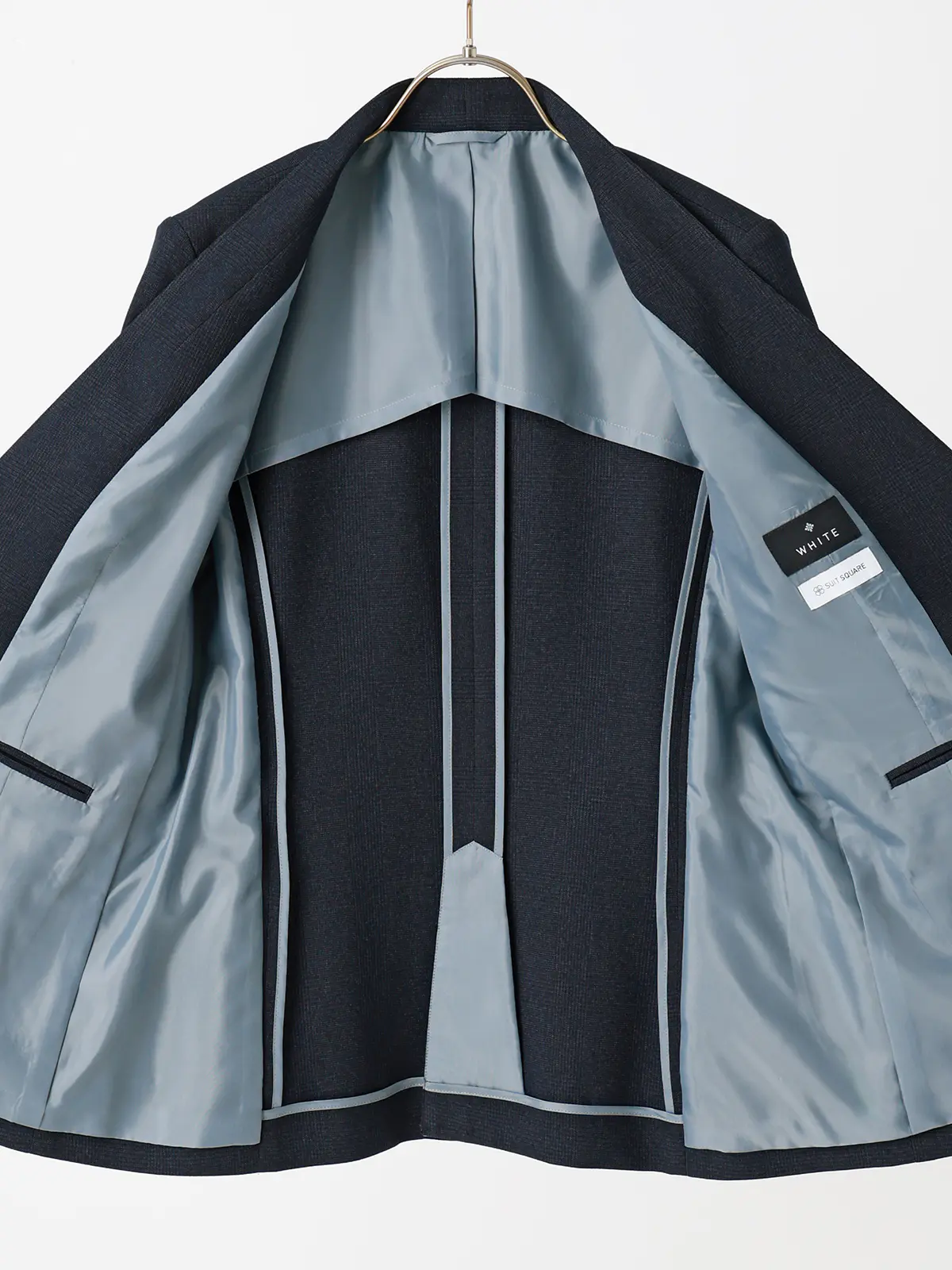 ジャケット/ノーカラー/ウォッシャブル/ストレッチ/グレンチェック/Suit Buffet ネイビー 36(7号)