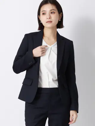 ジャケット／ウォッシャブル／ストレッチ／ウールライクTRツイル／無地