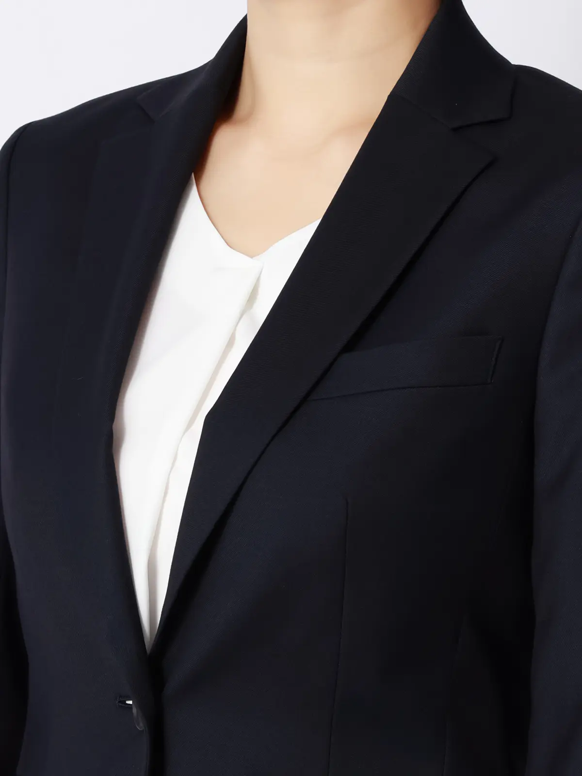 ジャケット／ウォッシャブル／ストレッチ／ウールライクTRツイル／無地 ネイビー 36(7号）