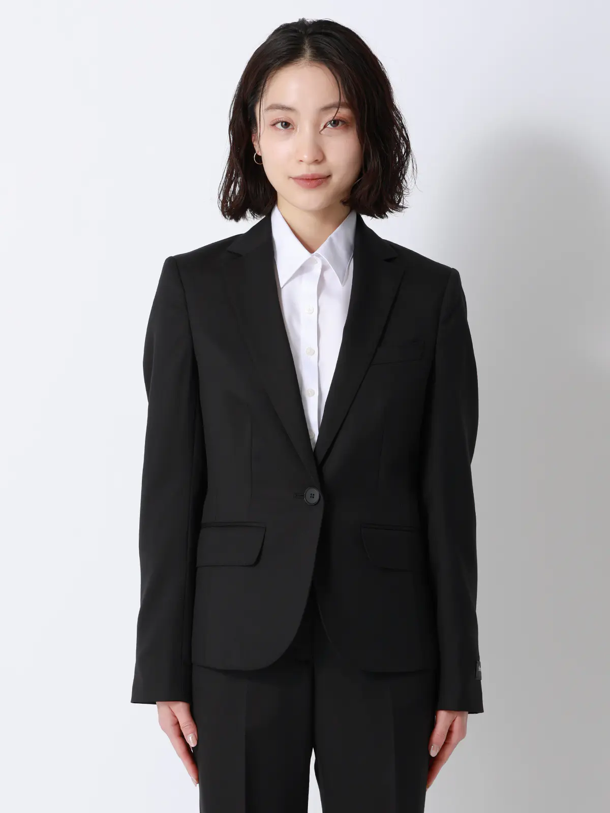 ジャケット／SUPER100'sウール／無地 ブラック 36(7号）