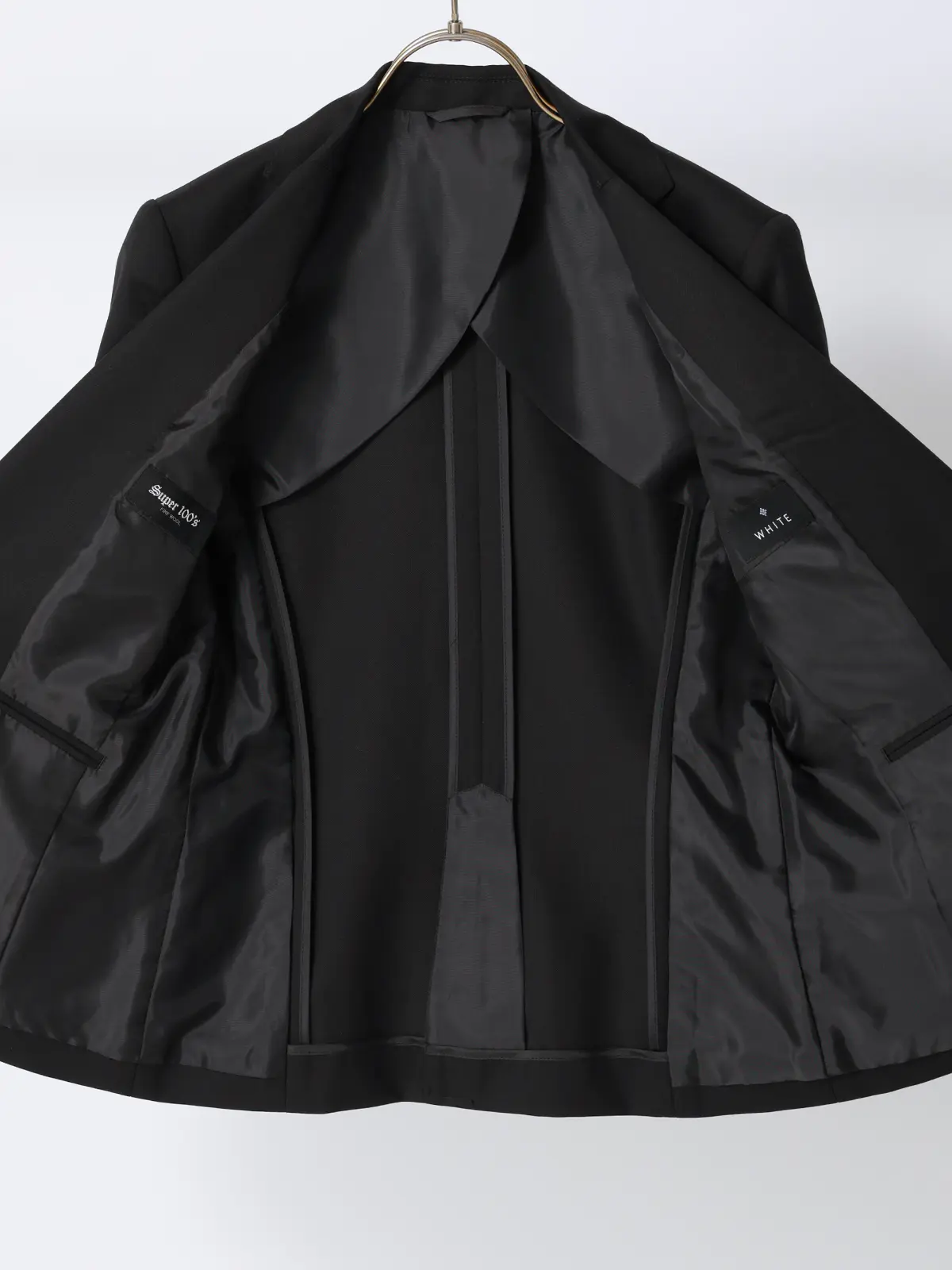 ジャケット／SUPER100'sウール／無地 ブラック 36(7号）