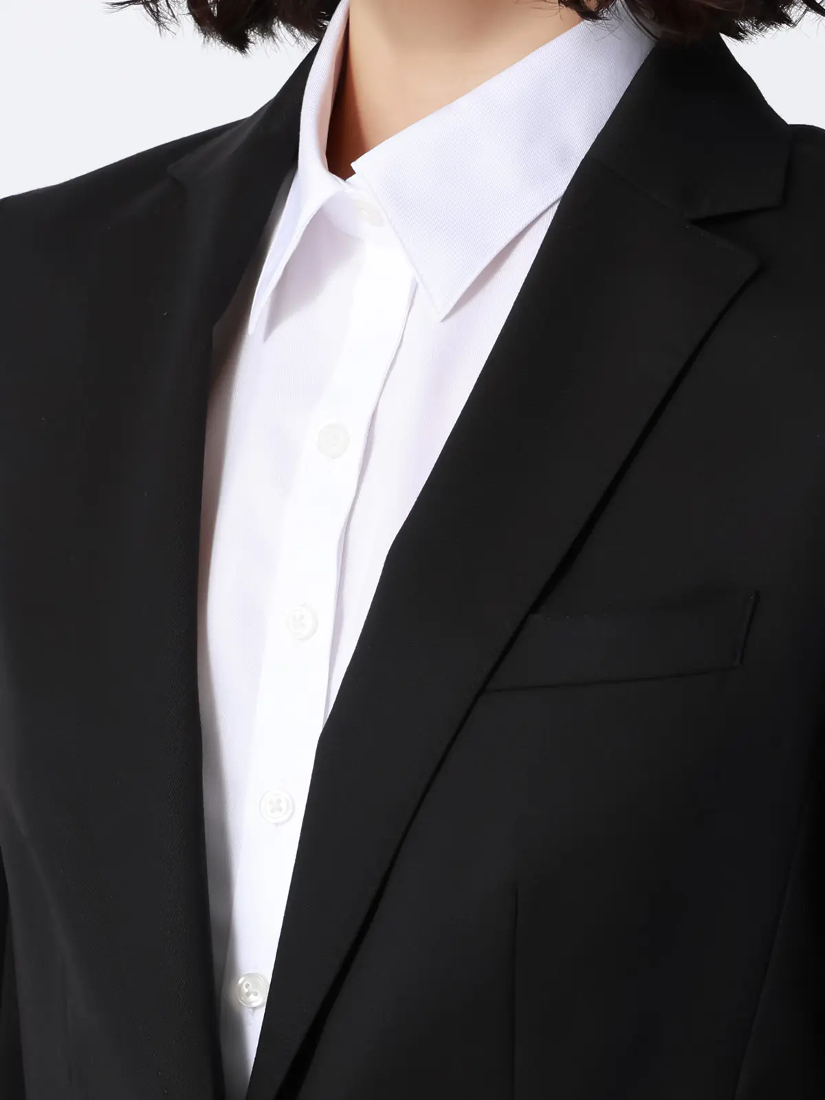 ジャケット／SUPER100'sウール／無地 ブラック 36(7号）