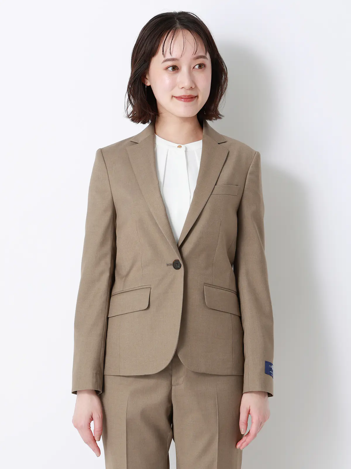 ジャケット／Carreman／ウォッシャブル／接触冷感／TRストレッチ／無地 ベージュ 36(7号）