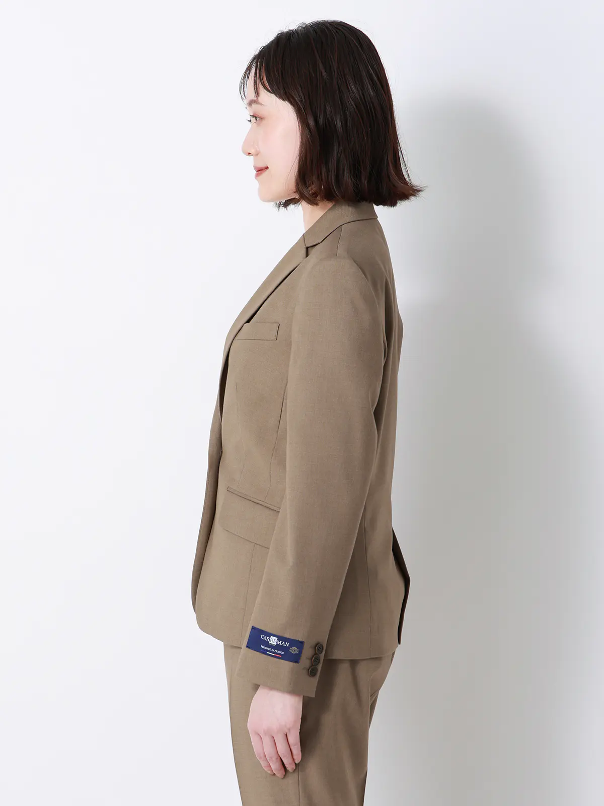 ジャケット／Carreman／ウォッシャブル／接触冷感／TRストレッチ／無地 ベージュ 36(7号）
