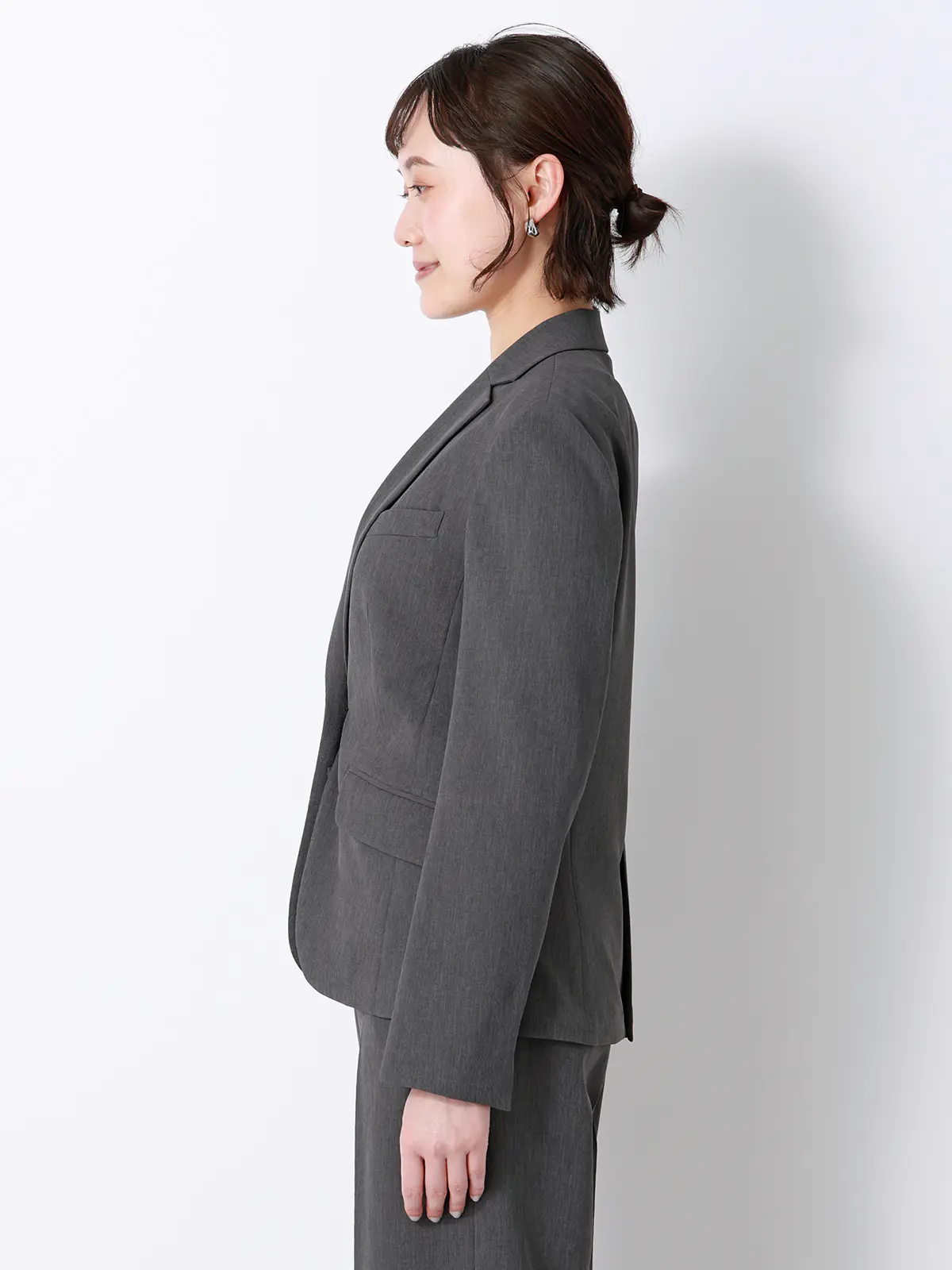 涼しいスーツ／テーラードジャケット／ウォッシャブル／ストレッチ／高通気／軽量／無地 グレー 36(7号）