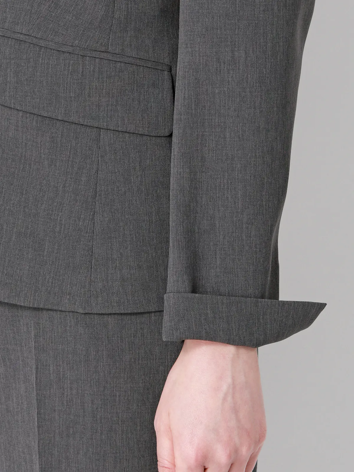 涼しいスーツ／テーラードジャケット／ウォッシャブル／ストレッチ／高通気／軽量／無地 グレー 36(7号）
