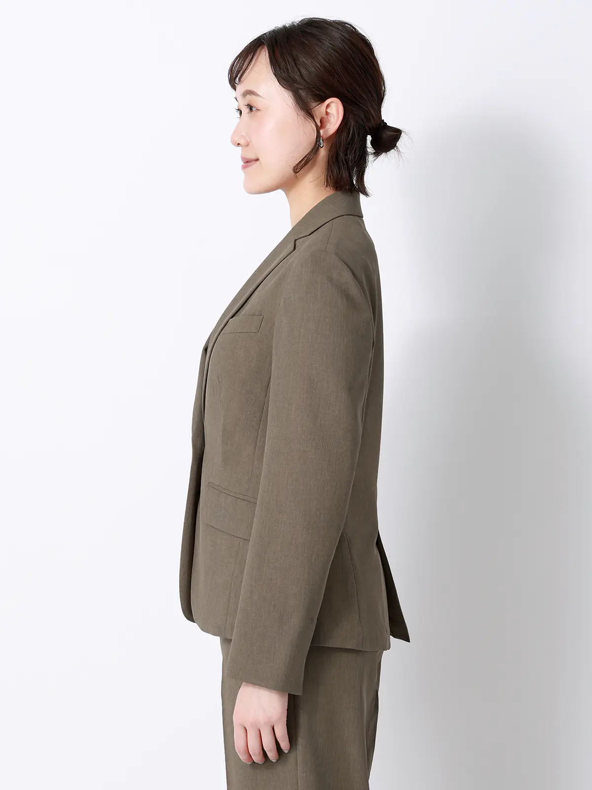 涼しいスーツ／テーラードジャケット／ウォッシャブル／ストレッチ／高通気／軽量／無地 ベージュ 36(7号）