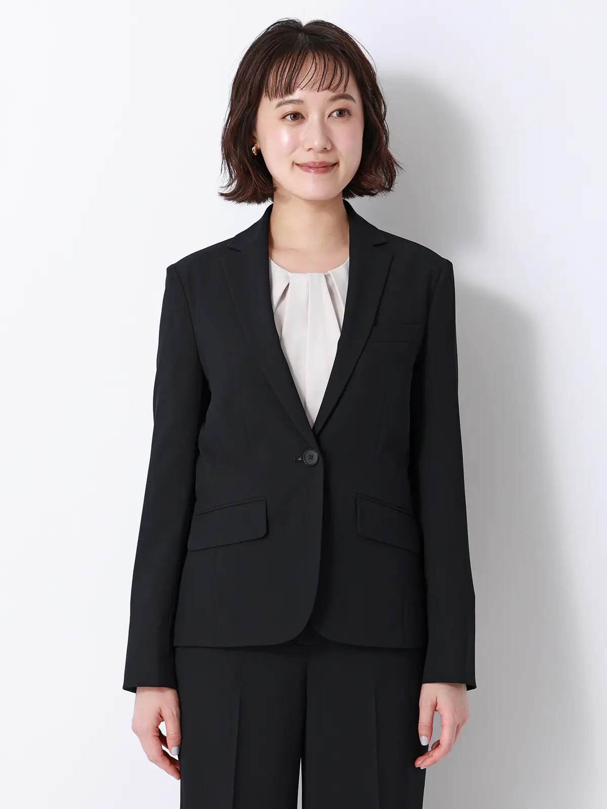 涼しいスーツ／テーラードジャケット／ウォッシャブル／ストレッチ／高通気／軽量／無地 ネイビー 36(7号）