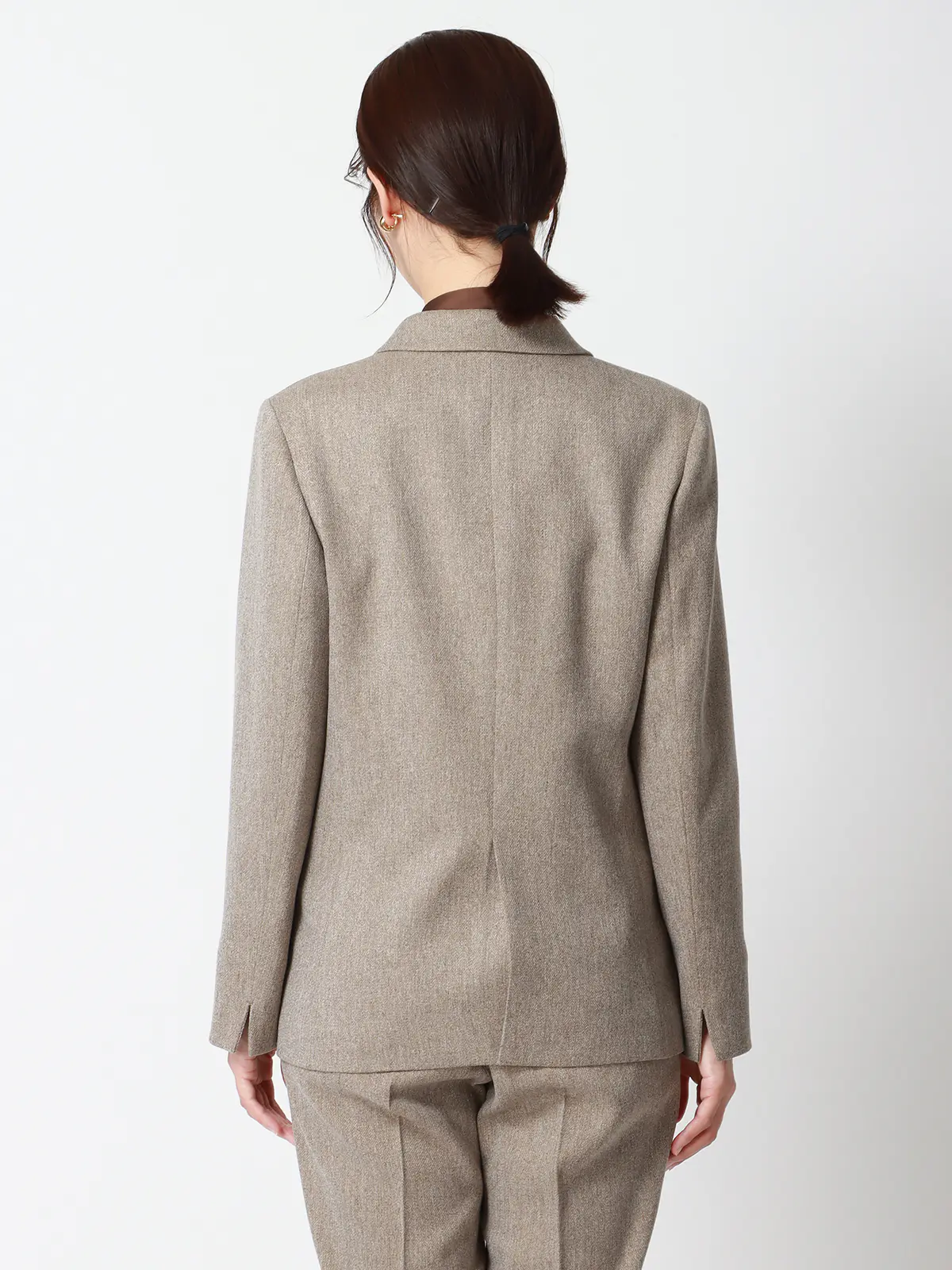 CHANTOWA/ツイードライクジャケット/ウォッシャブル/織柄 ベージュ 36(7号)