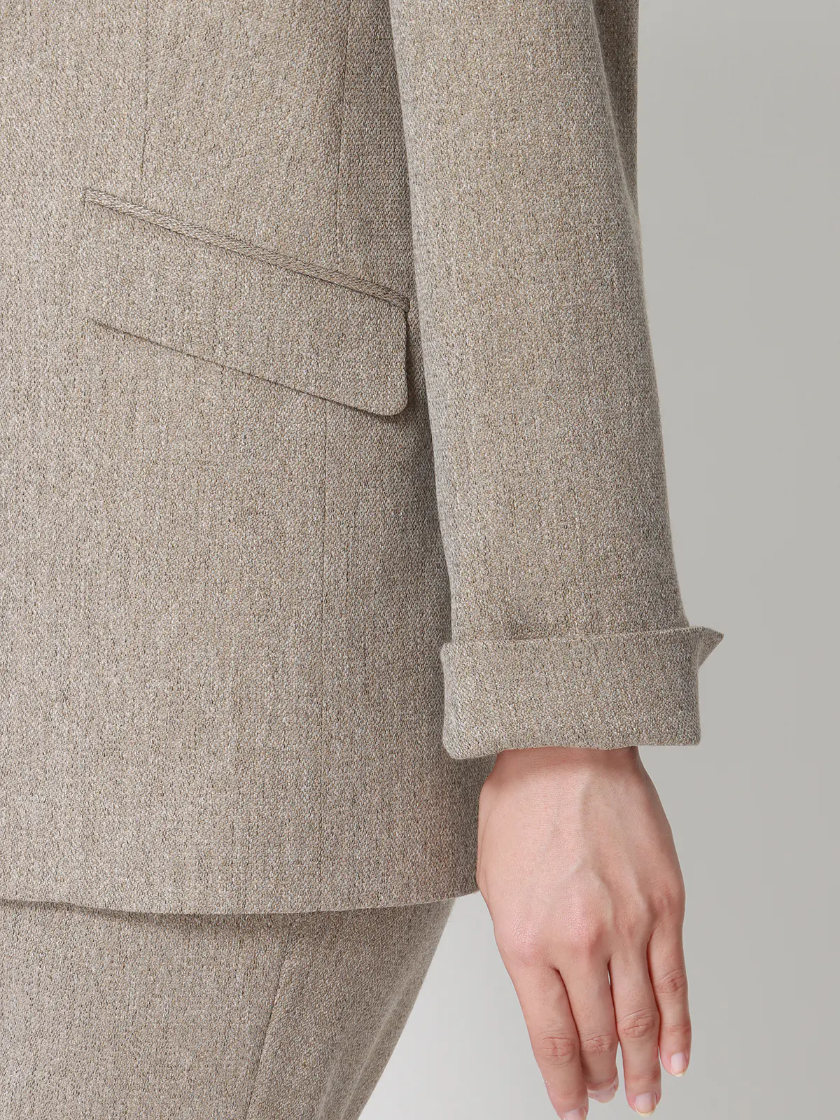 CHANTOWA/ツイードライクジャケット/ウォッシャブル/織柄 ベージュ 36(7号)