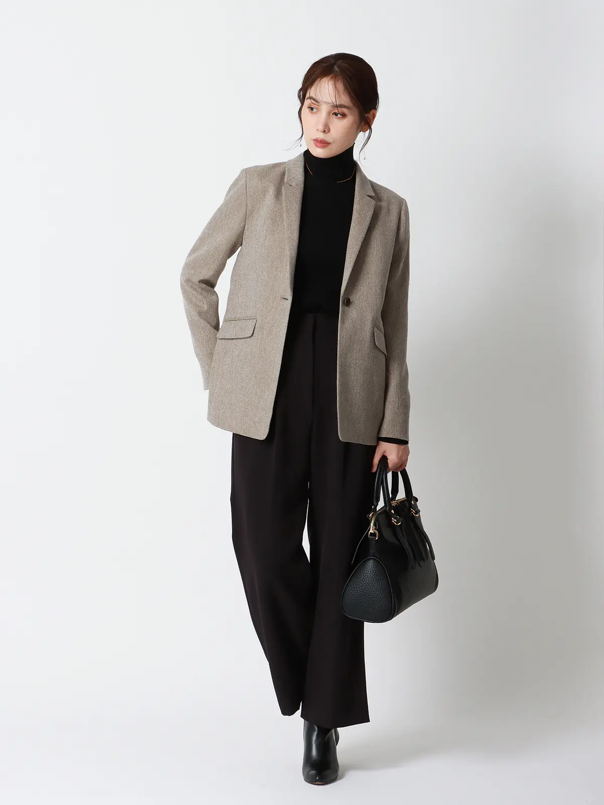 CHANTOWA/ツイードライクジャケット/ウォッシャブル/織柄 ベージュ 36(7号)