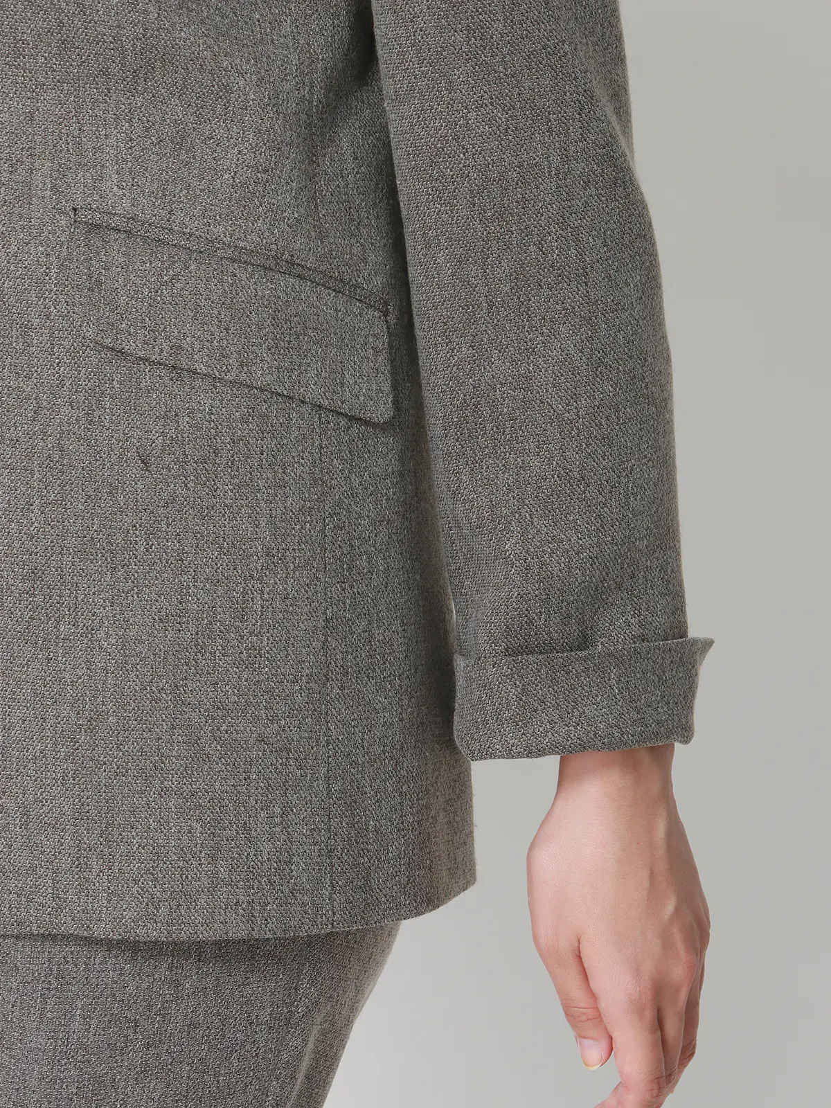 CHANTOWA/ツイードライクジャケット/ウォッシャブル/織柄 グレー 36(7号)