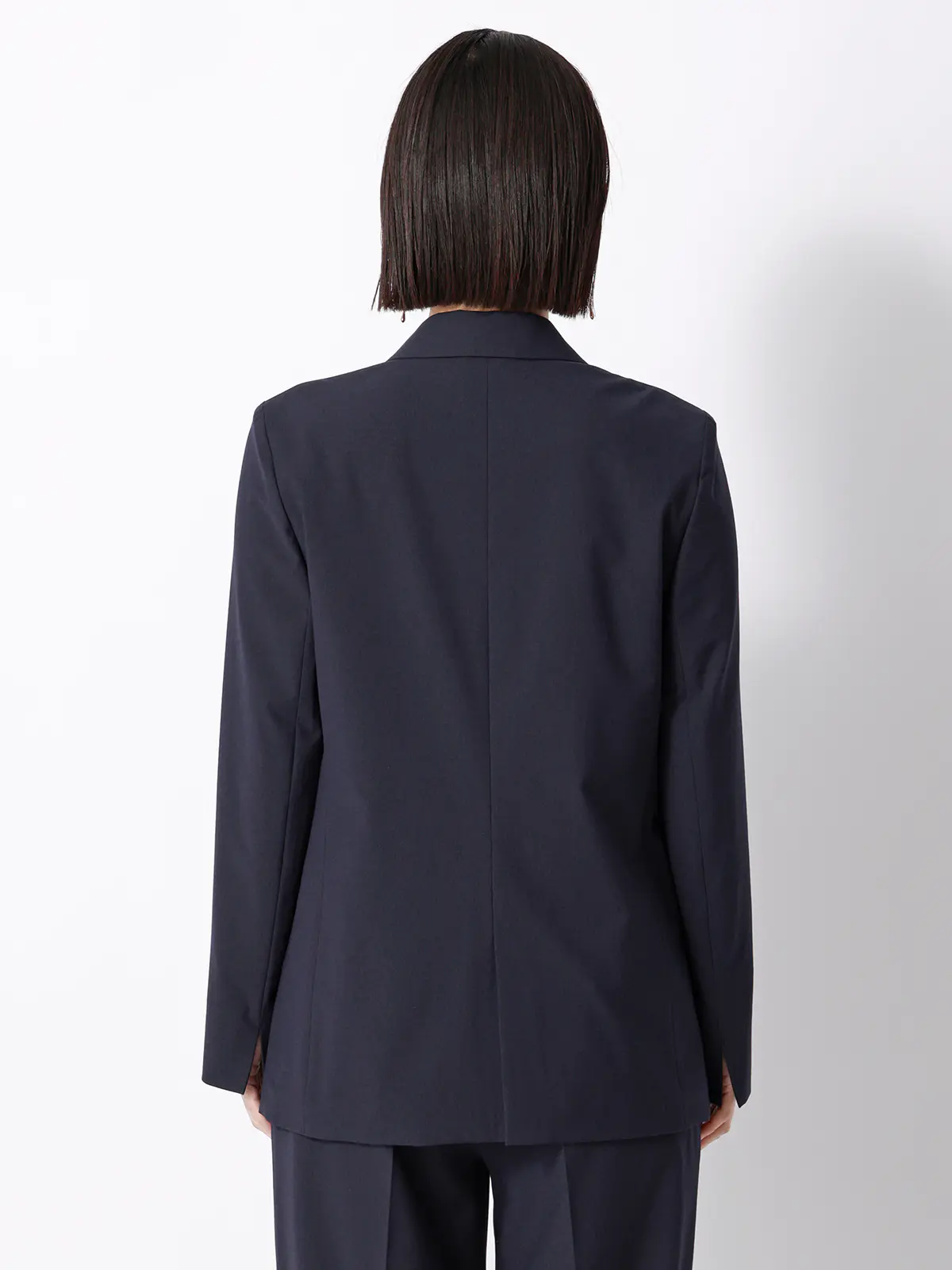 ダブルブレストジャケット/ウォッシャブル/ストレッチ/UVカット/TRトロピカル/無地 ネイビー 36(7号)