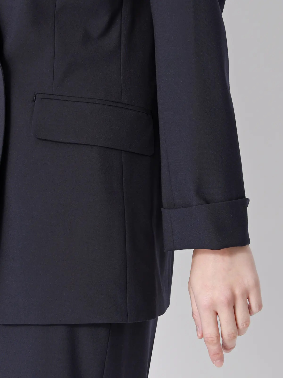 ダブルブレストジャケット/ウォッシャブル/ストレッチ/UVカット/TRトロピカル/無地 ネイビー 36(7号)