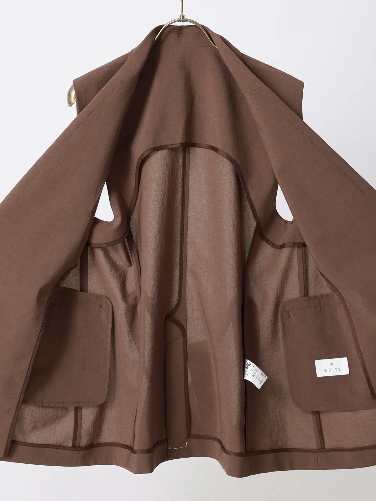 テーラードジレ／ウォッシャブル／UVカット／BREEZE COOL／無地／BIYORI UP ブラウン 38(9号）