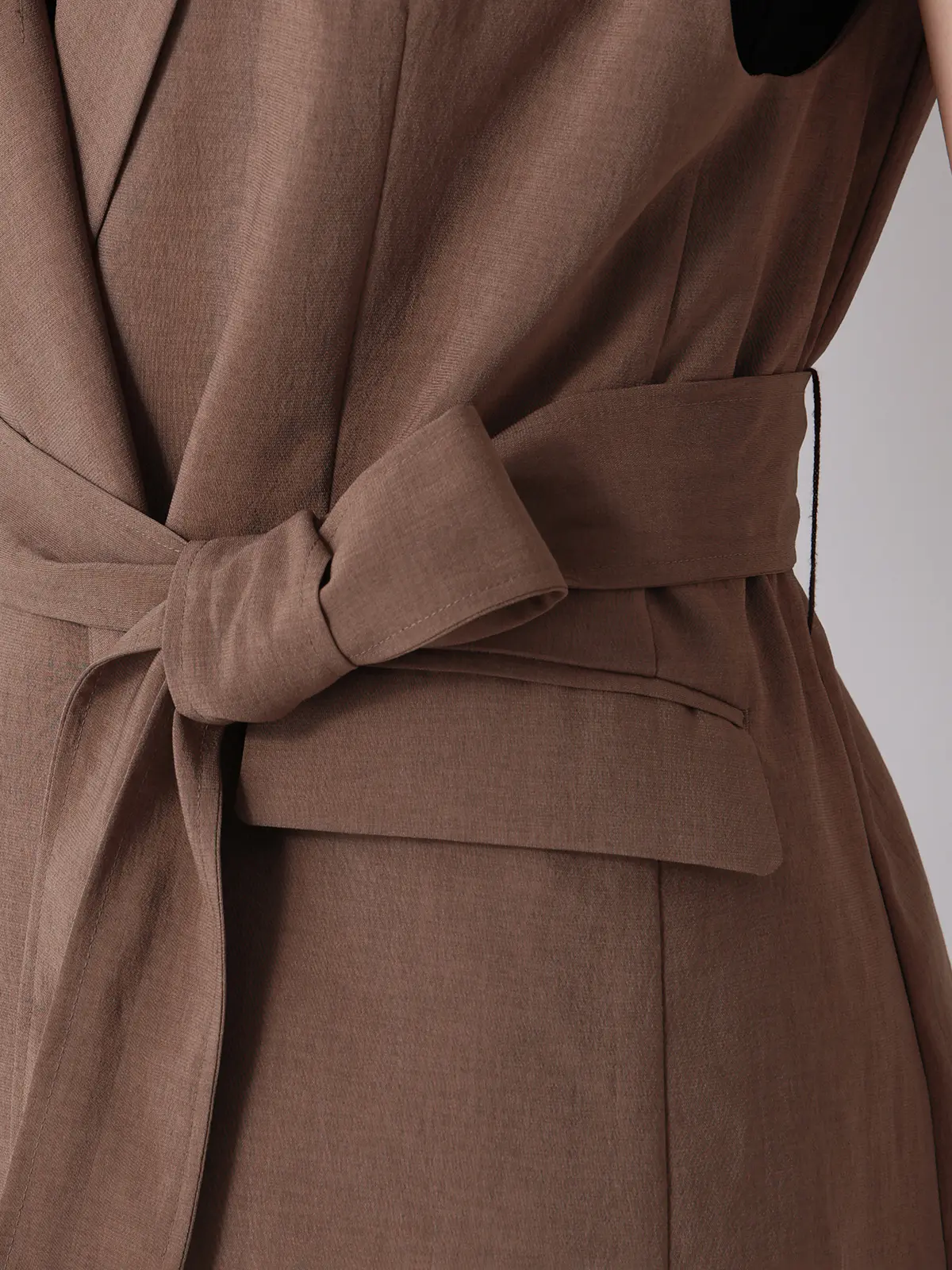 テーラードジレ／ウォッシャブル／UVカット／BREEZE COOL／無地／BIYORI UP ブラウン 38(9号）