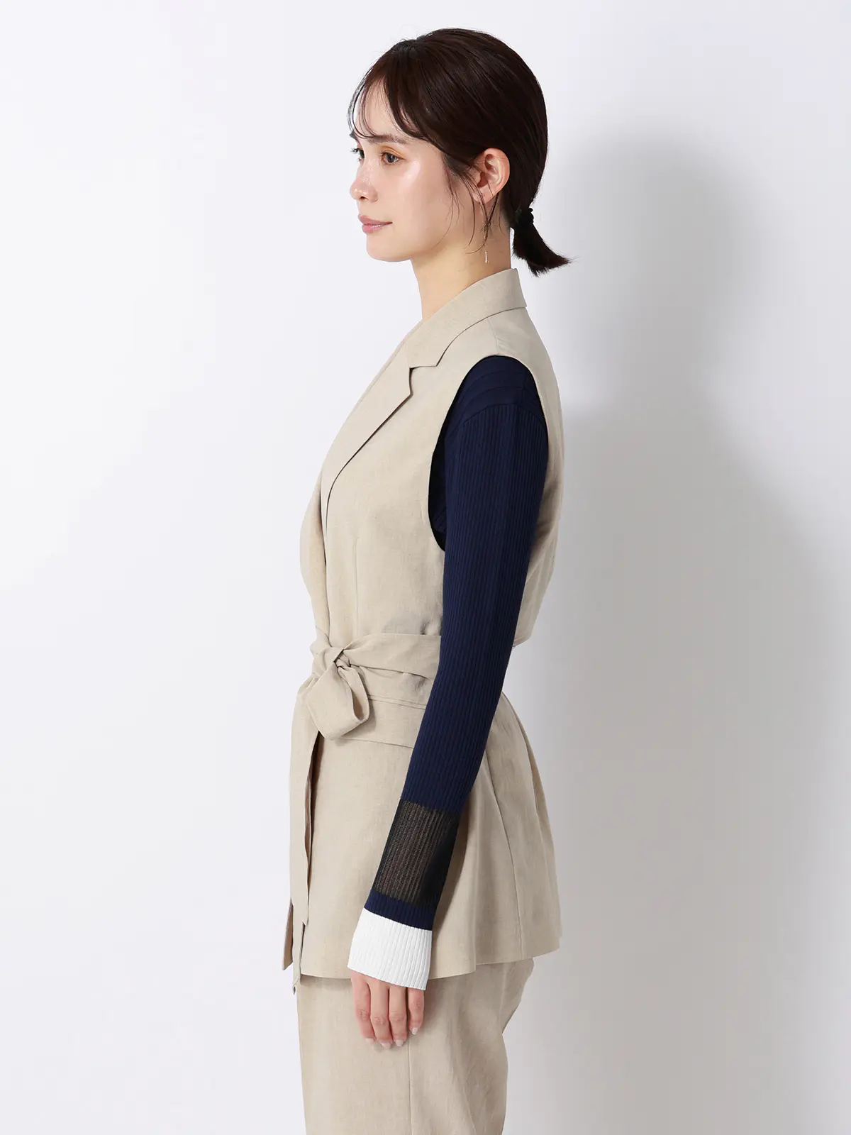 テーラードジレ／ウォッシャブル／UVカット／BREEZE COOL／無地／BIYORI UP ベージュ 38(9号）