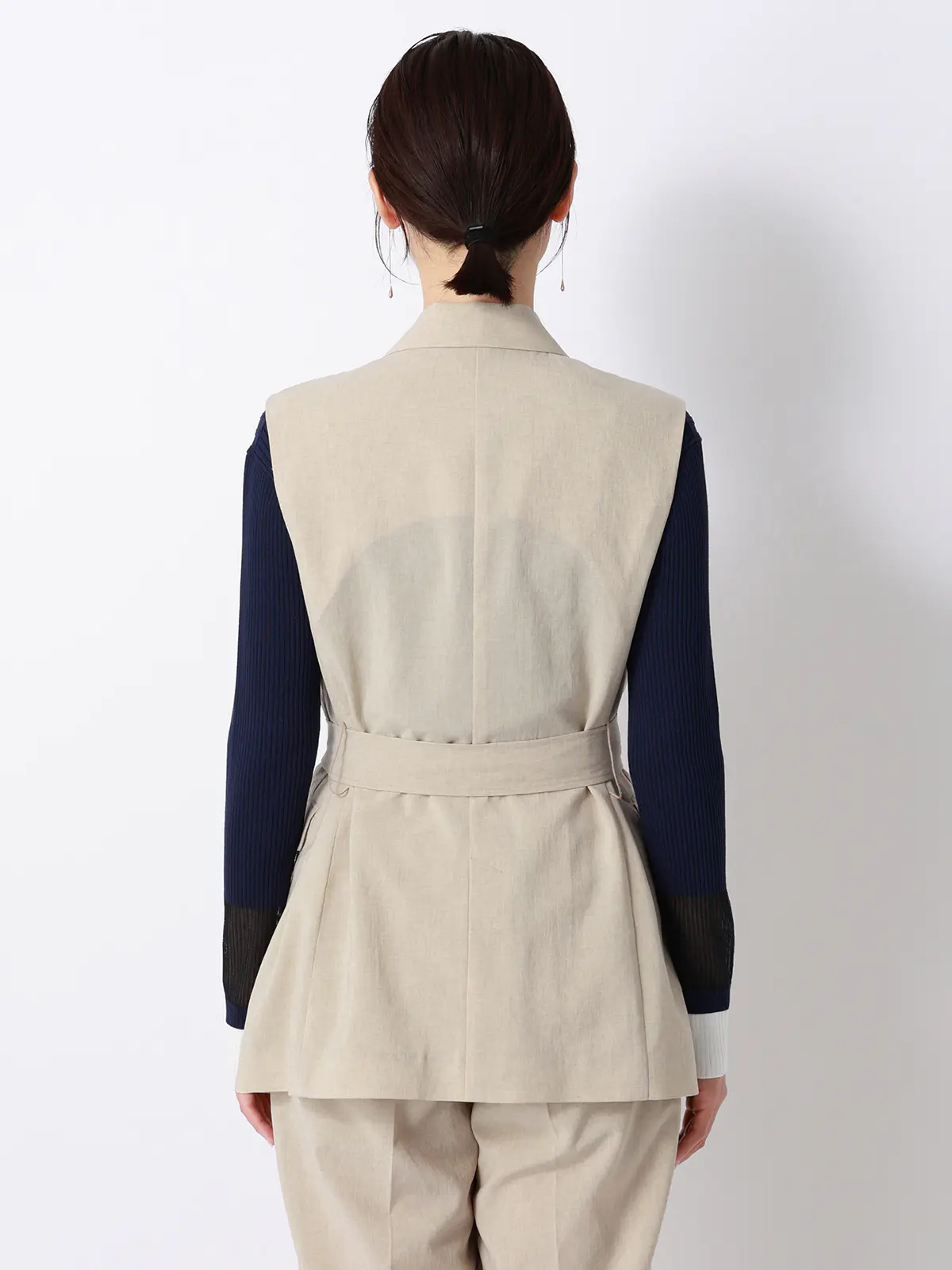 テーラードジレ／ウォッシャブル／UVカット／BREEZE COOL／無地／BIYORI UP ベージュ 38(9号）