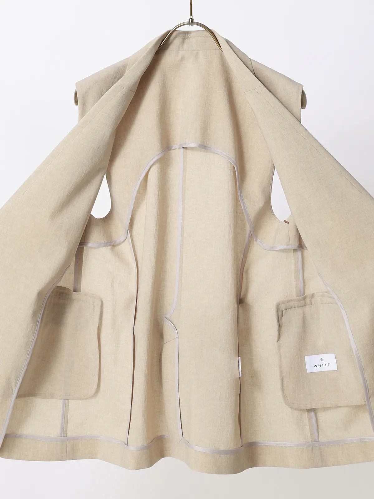 テーラードジレ／ウォッシャブル／UVカット／BREEZE COOL／無地／BIYORI UP ベージュ 38(9号）