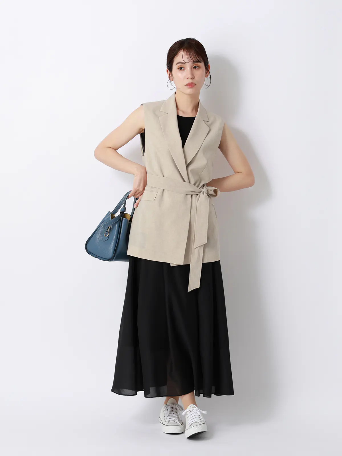 テーラードジレ／ウォッシャブル／UVカット／BREEZE COOL／無地／BIYORI UP ベージュ 38(9号）