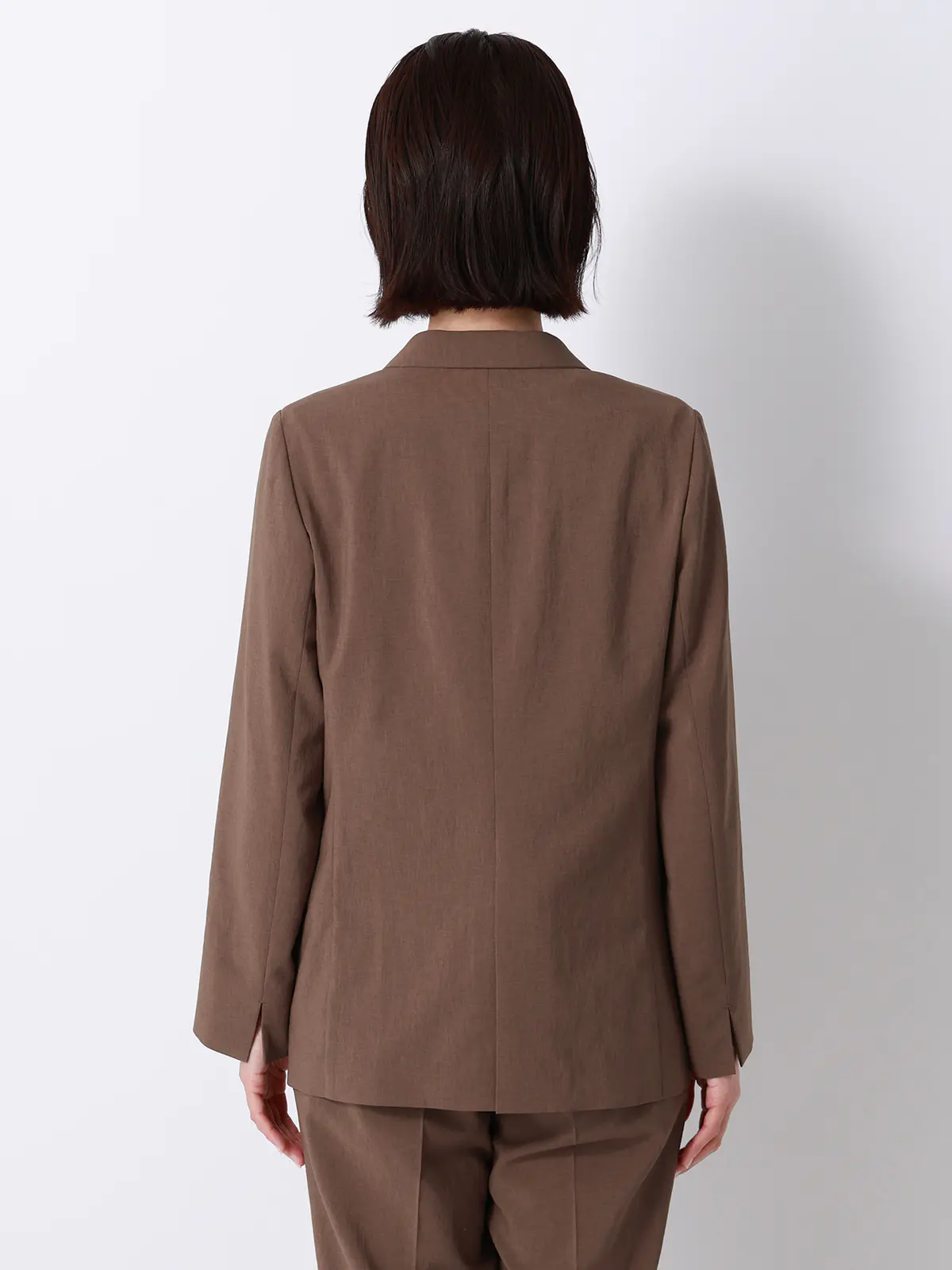 ダブルブレストジャケット／ウォッシャブル／UVカット／BREEZE COOL／無地／BIYORI UP ブラウン 42(13号）