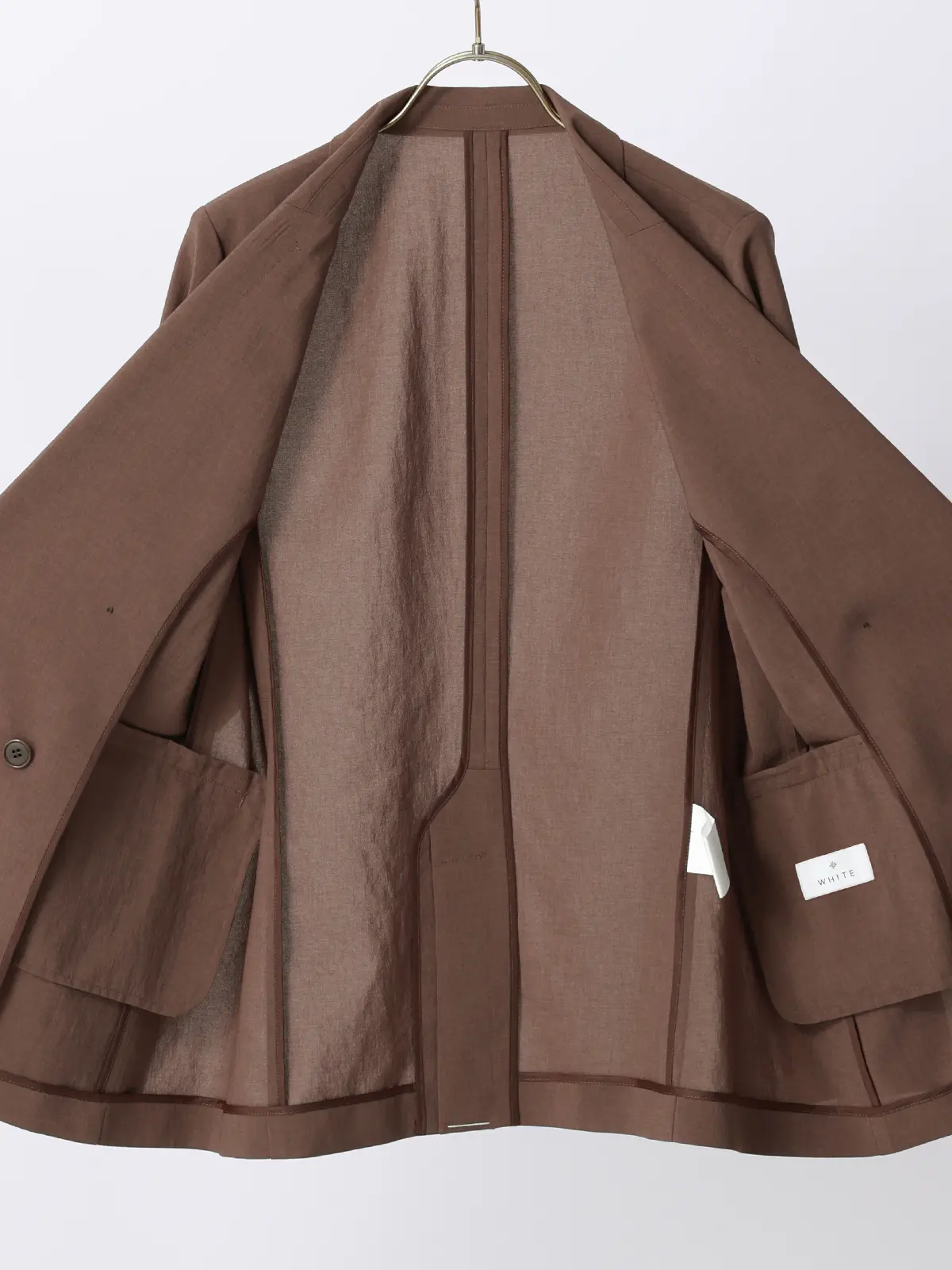 ダブルブレストジャケット／ウォッシャブル／UVカット／BREEZE COOL／無地／BIYORI UP ブラウン 42(13号）