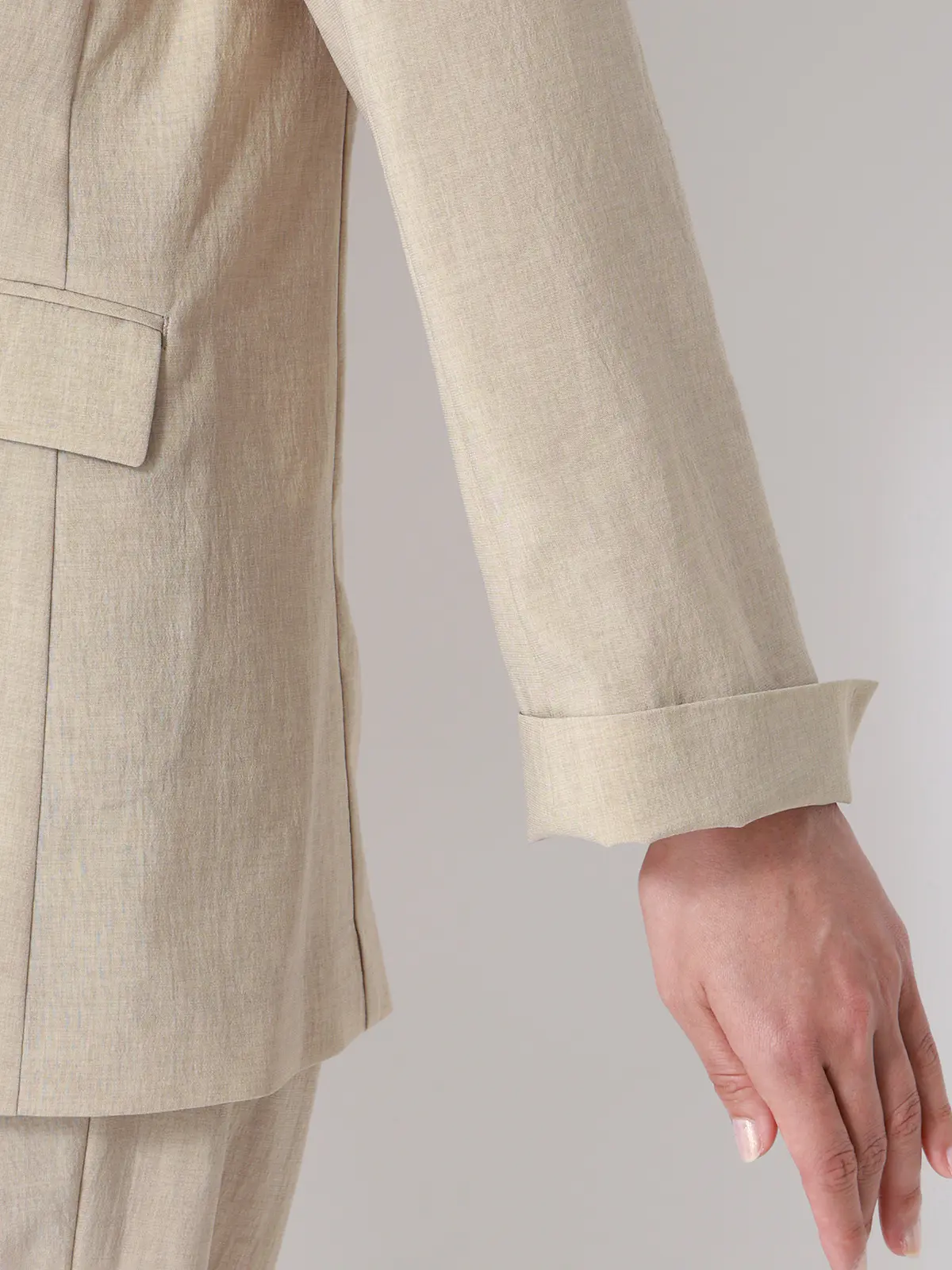 ダブルブレストジャケット／ウォッシャブル／UVカット／BREEZE COOL／無地／BIYORI UP ベージュ 36(7号）