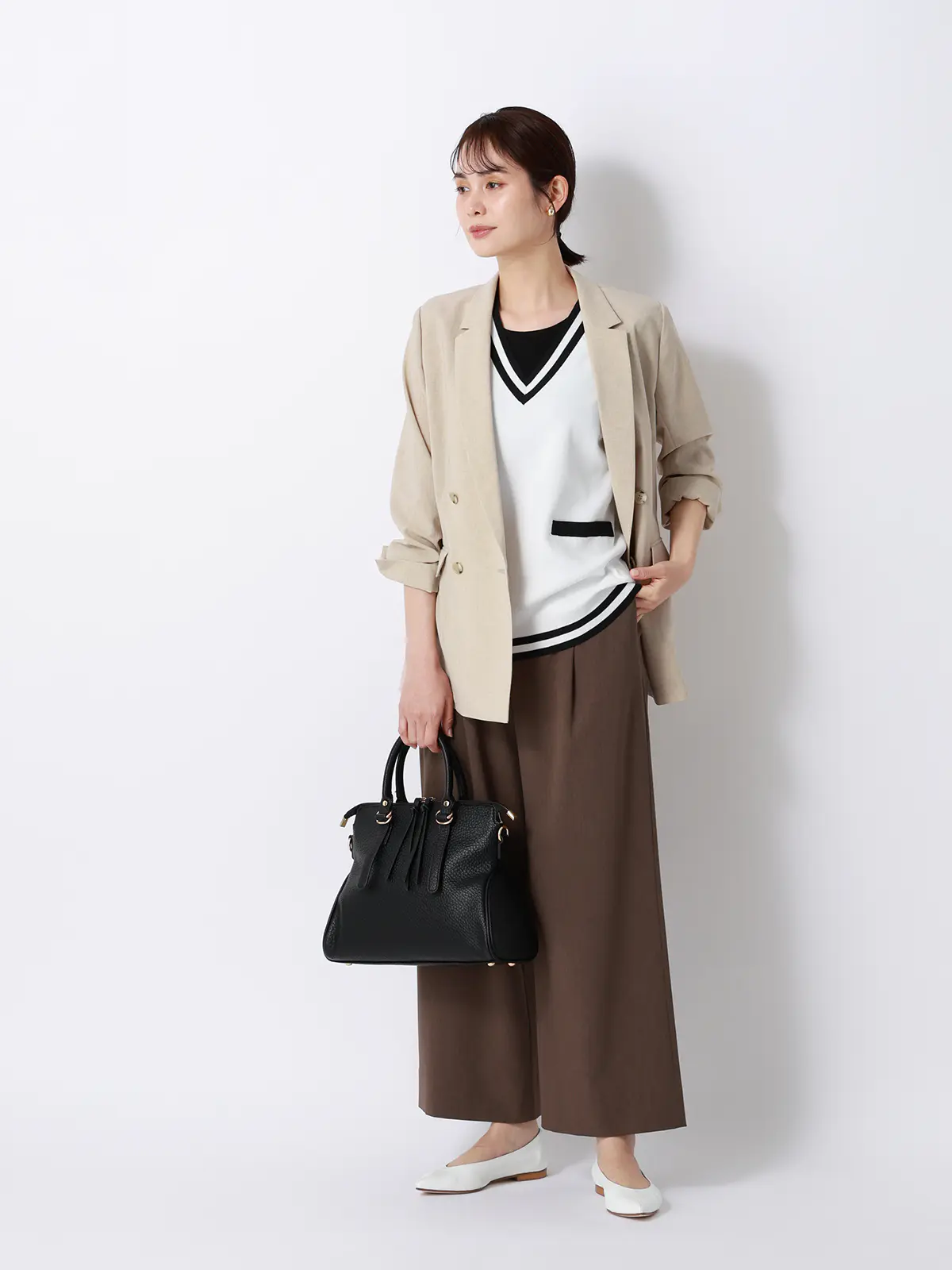 ダブルブレストジャケット／ウォッシャブル／UVカット／BREEZE COOL／無地／BIYORI UP ベージュ 36(7号）