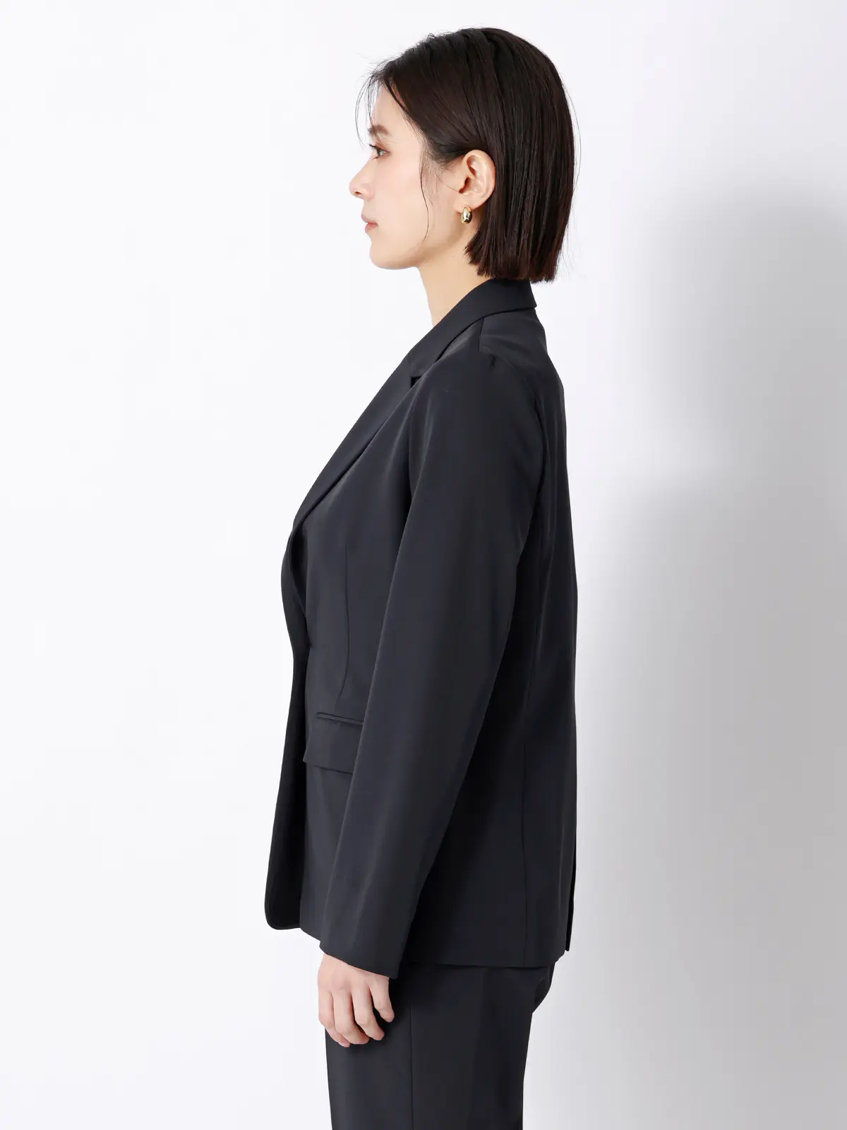 ジャケット／ウォッシャブル／UVカット／ストレッチツイル／無地 ネイビー 36(7号）