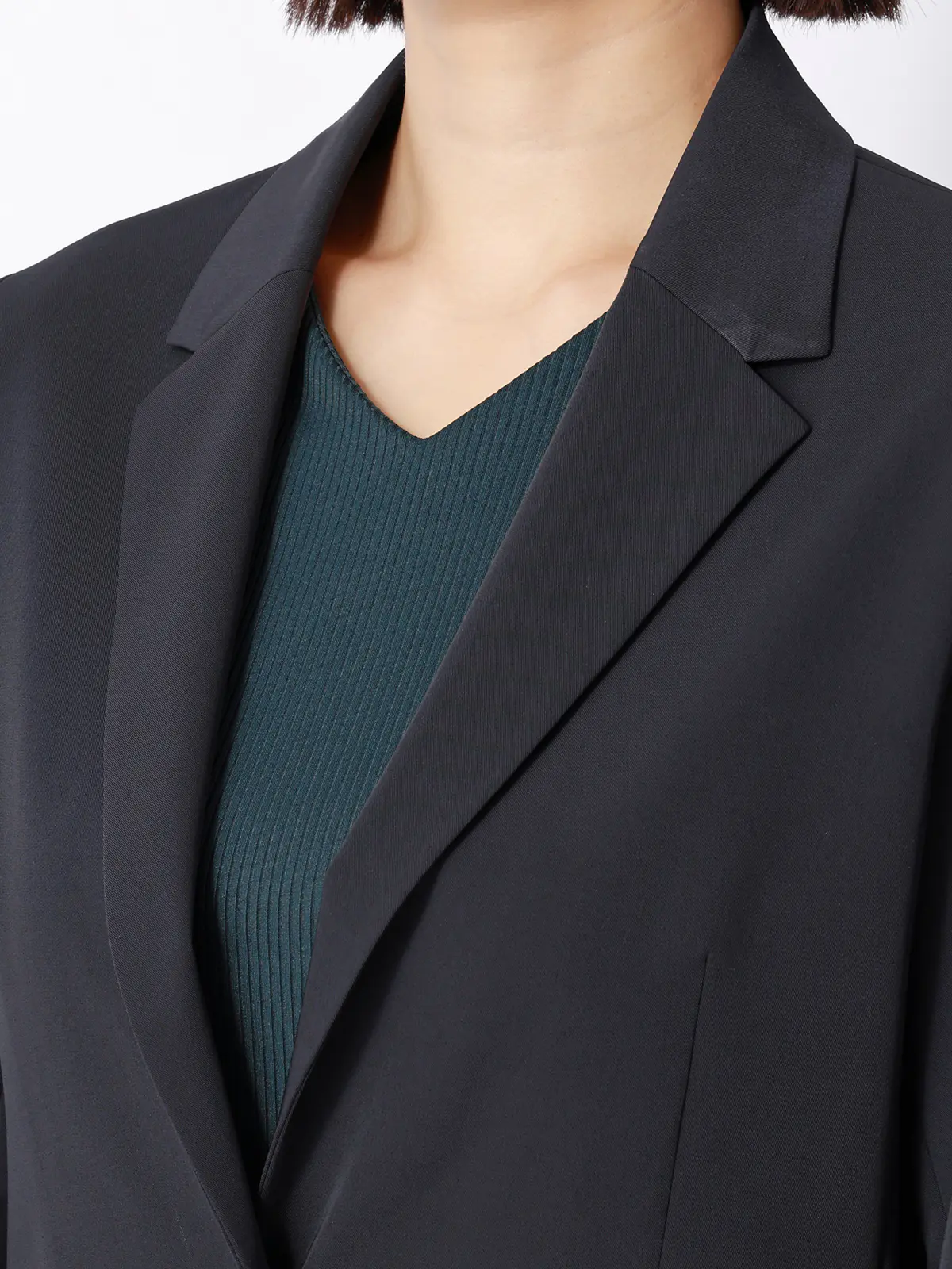 ジャケット／ウォッシャブル／UVカット／ストレッチツイル／無地 ネイビー 36(7号）