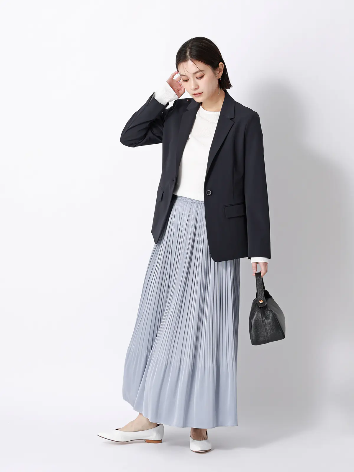 ジャケット／ウォッシャブル／UVカット／ストレッチツイル／無地 ネイビー 36(7号）