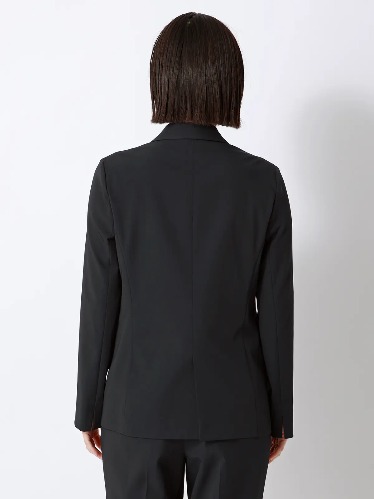 ジャケット／ウォッシャブル／UVカット／ストレッチツイル／無地 ブラック 36(7号）