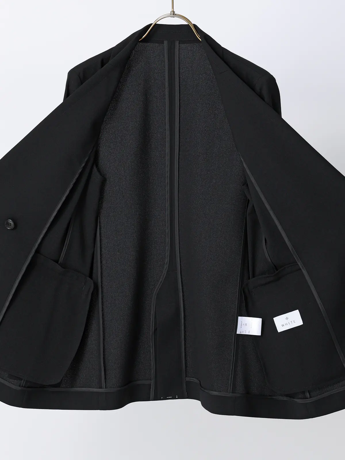 CHANTOWA／ダブルブレストジャケット／ウォッシャブル／ストレッチオックス／無地 ブラック 36(7号）