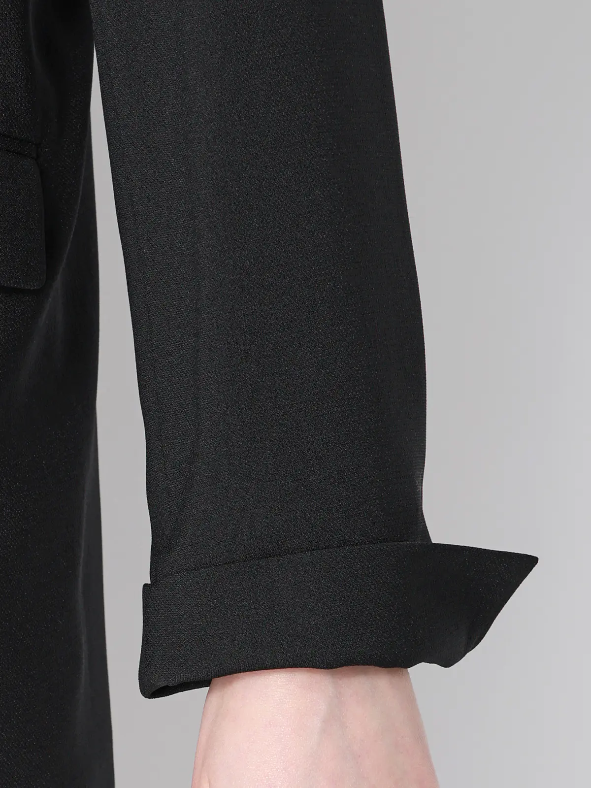 CHANTOWA／ダブルブレストジャケット／ウォッシャブル／ストレッチオックス／無地 ブラック 36(7号）