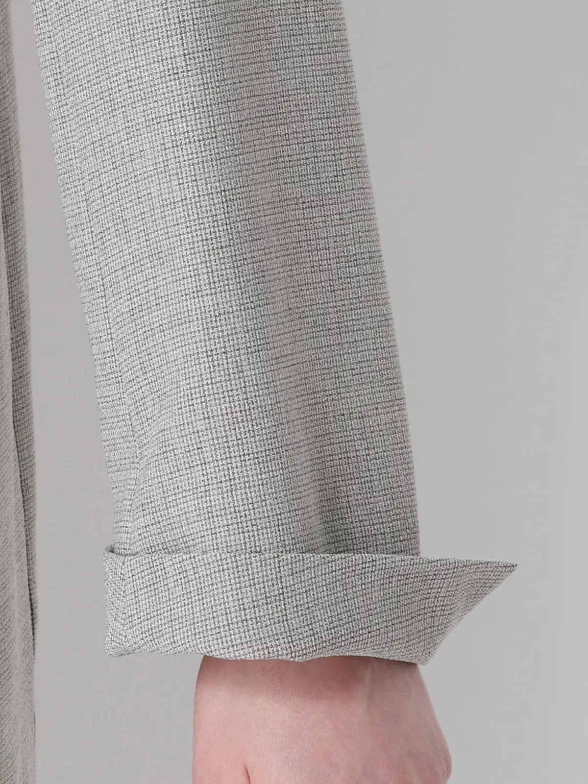 CHANTOWA／ダブルブレストジャケット／ウォッシャブル／クリスピーツイード／織柄 グレージュ 36(7号）