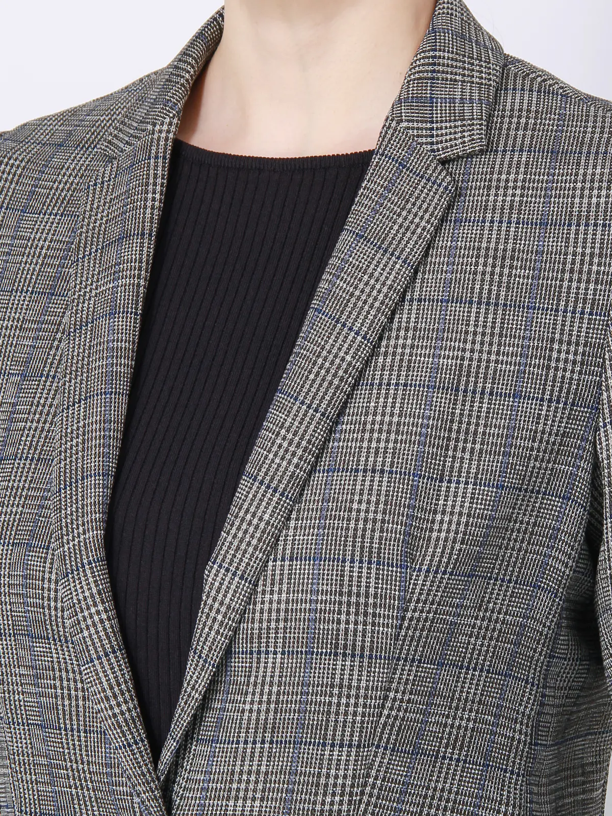 【訳アリ商品】ジャケット/ウォッシャブル/消臭/レノクロスストレッチ/グレンチェック ブラウン 36(7号)