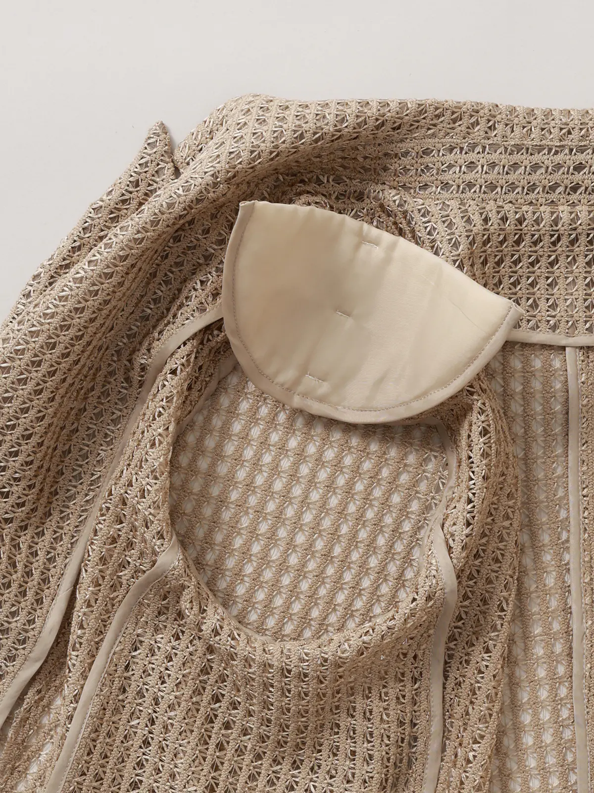 CIS．／ダブルブレストジャケット／ハンドウォッシュ／9Gメッシュレース／無地 ベージュ 36(7号）