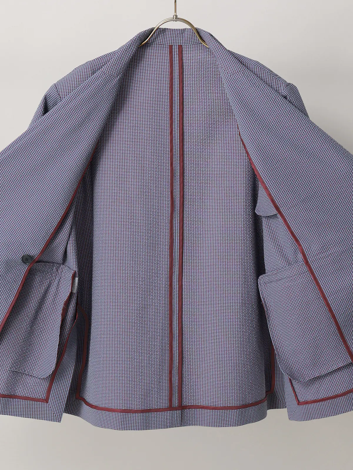 【2／23　23:59までWEB先行販売中】CIS.／ダブルブレストジャケット／ギンガムチェック ブルー 36(7号）