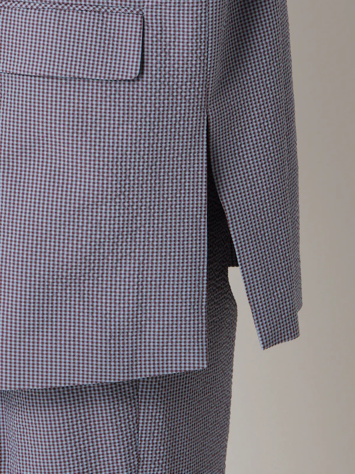 【2／23　23:59までWEB先行販売中】CIS.／ダブルブレストジャケット／ギンガムチェック ブルー 36(7号）