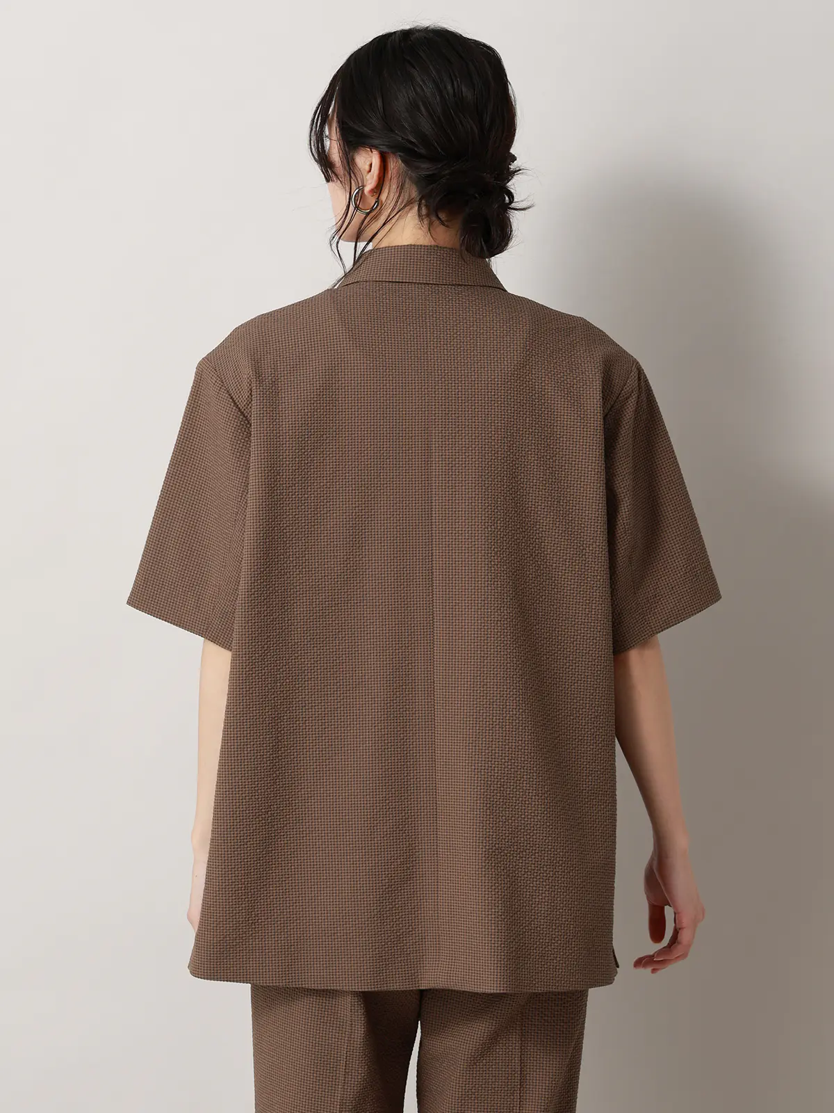 【2／23　23:59までWEB先行販売中】CIS.／ダブルブレストジャケット／ギンガムチェック ブラウン 36(7号）