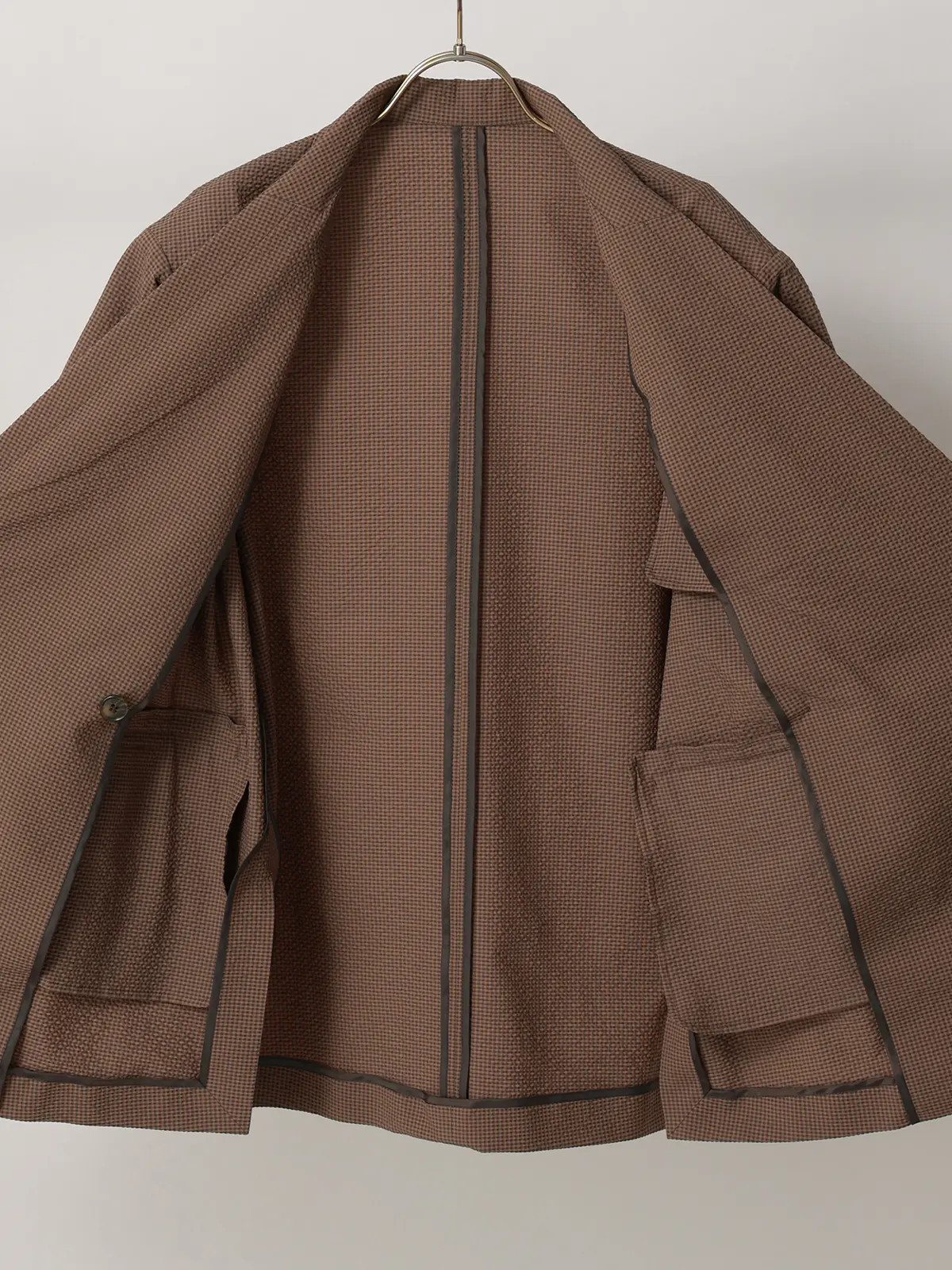 【2／23　23:59までWEB先行販売中】CIS.／ダブルブレストジャケット／ギンガムチェック ブラウン 36(7号）
