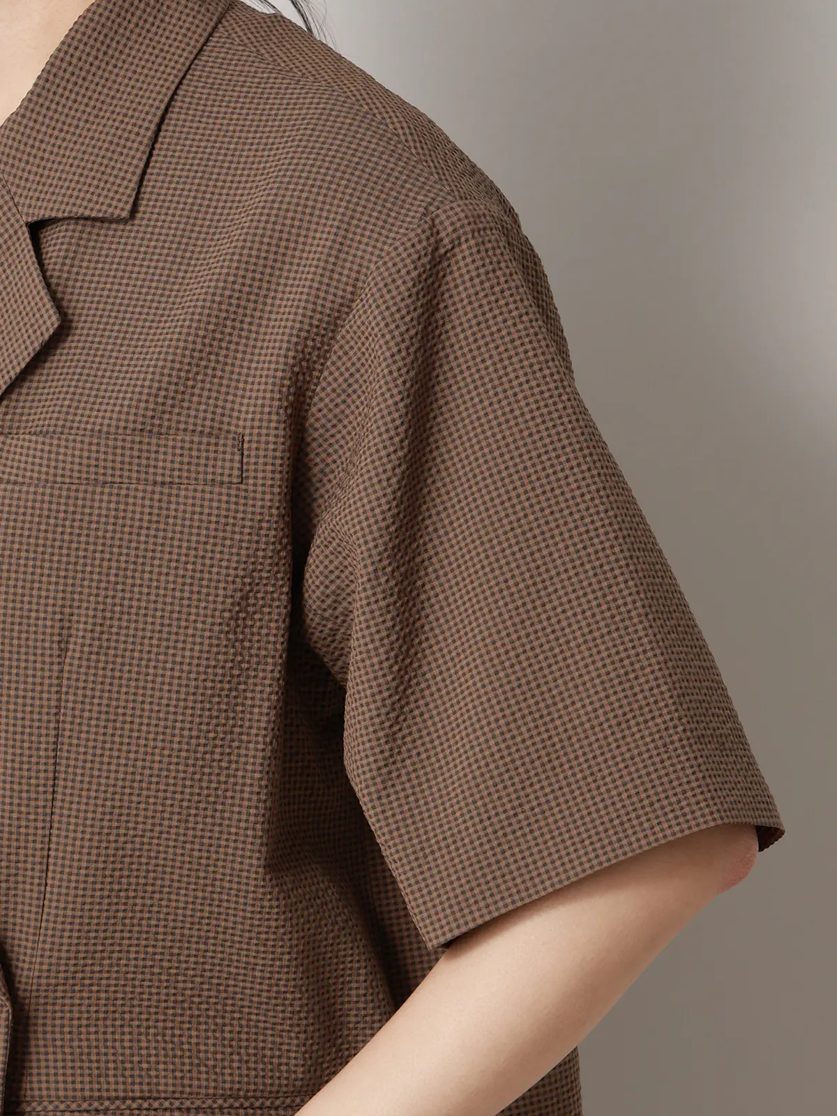 【2／23　23:59までWEB先行販売中】CIS.／ダブルブレストジャケット／ギンガムチェック ブラウン 36(7号）