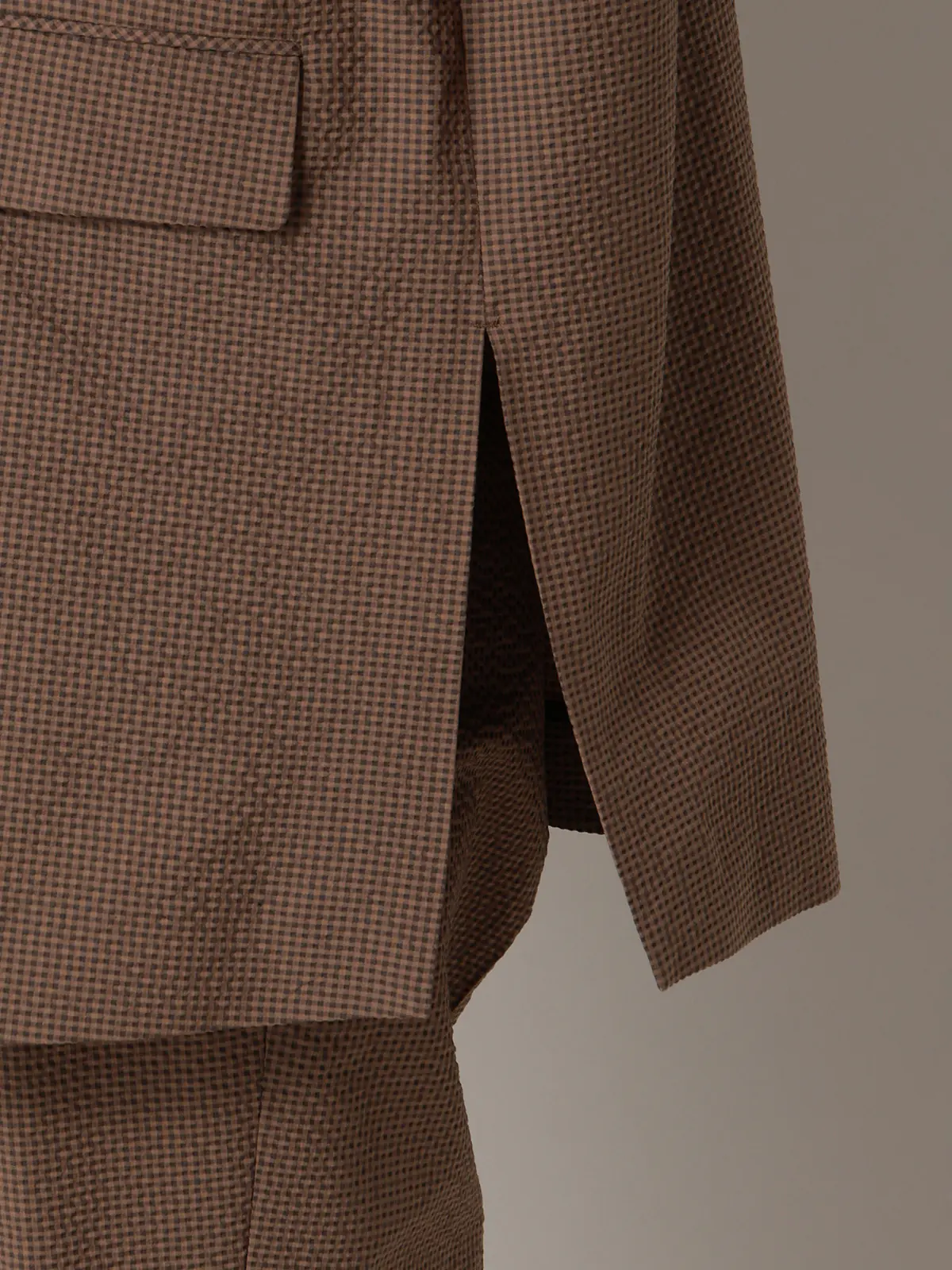 【2／23　23:59までWEB先行販売中】CIS.／ダブルブレストジャケット／ギンガムチェック ブラウン 36(7号）